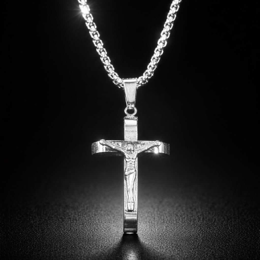 Collana Croce Gesú Argento