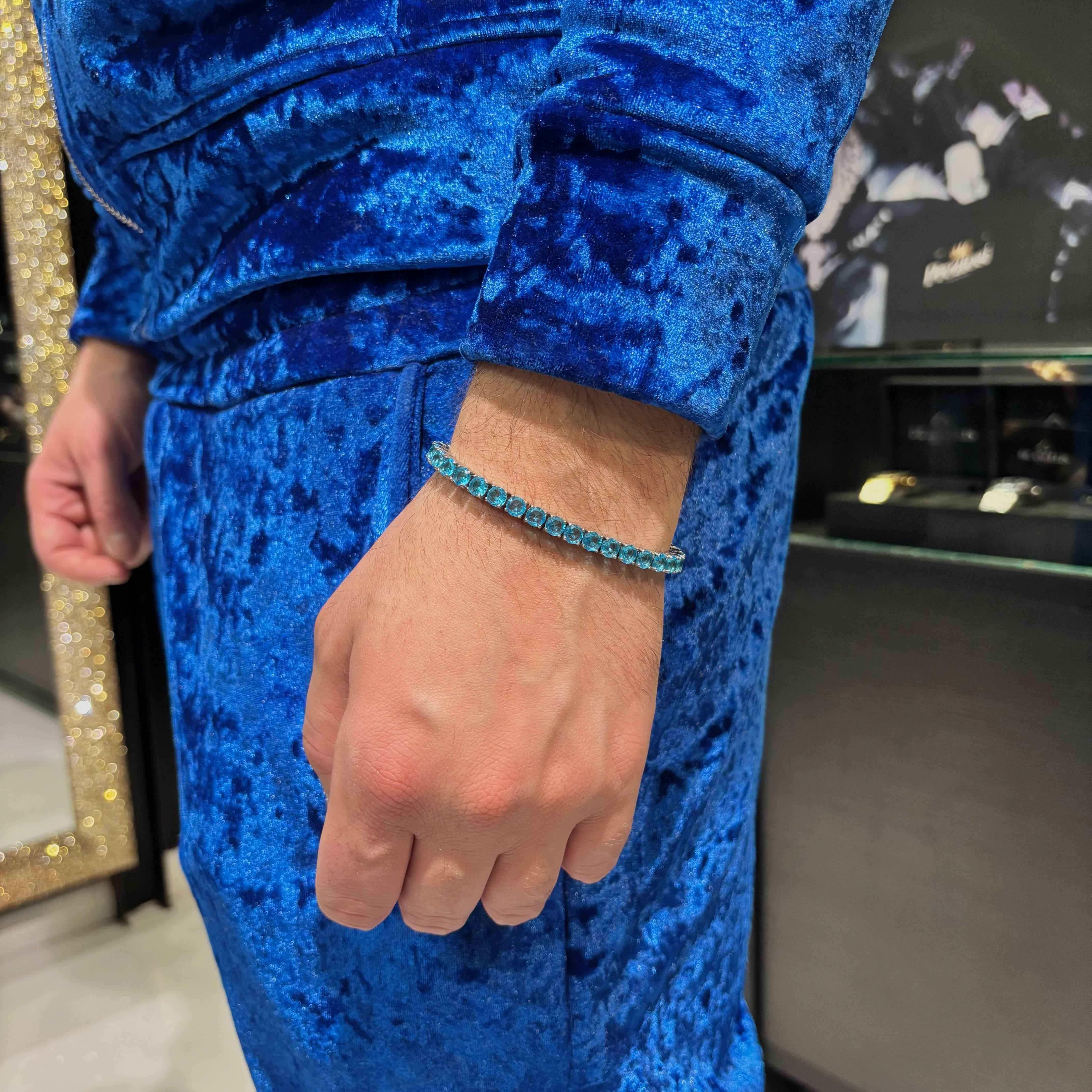 Bracciale Tennis Azzurro - Preziosi Milano