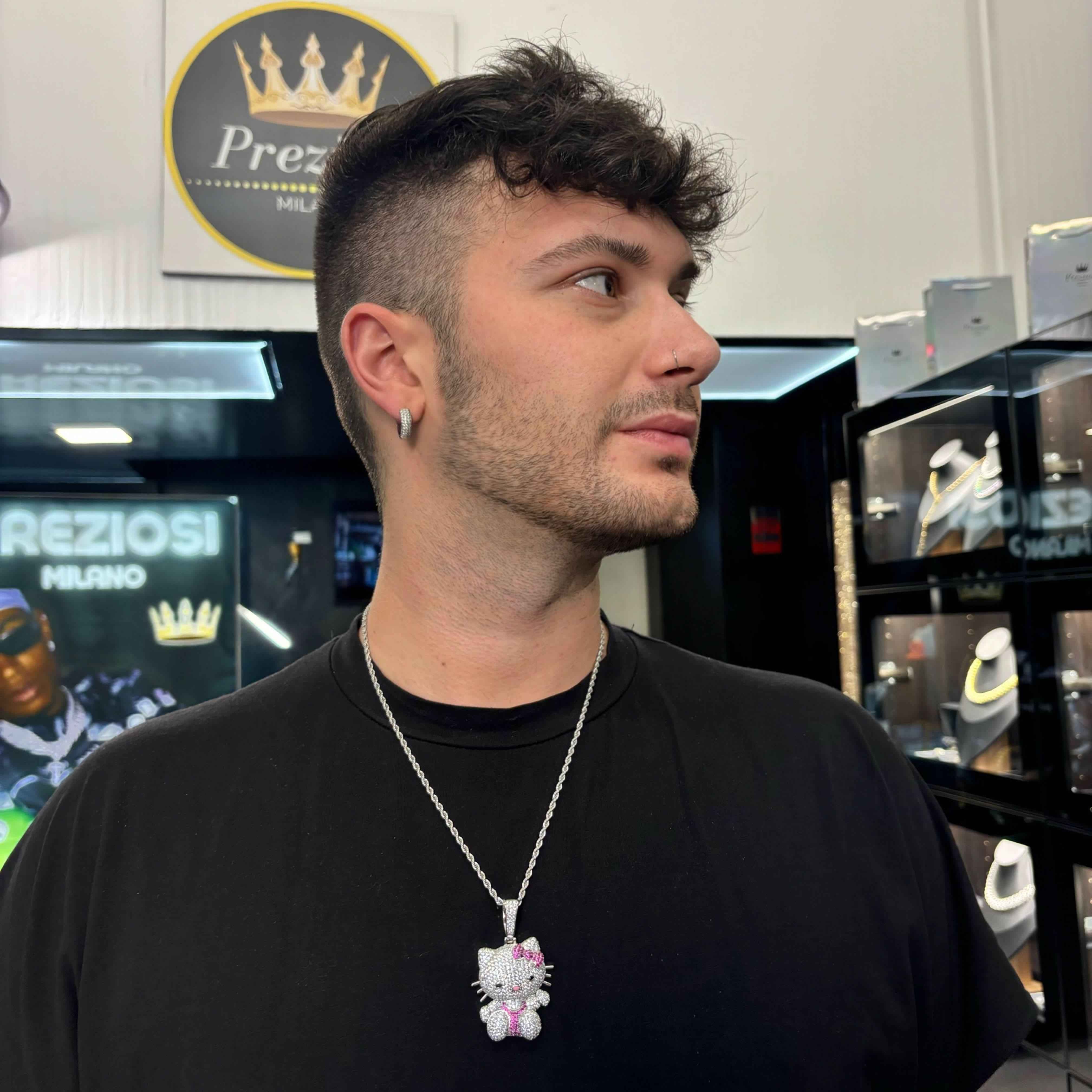 Ciondolo Kitty Argento - Preziosi Milano