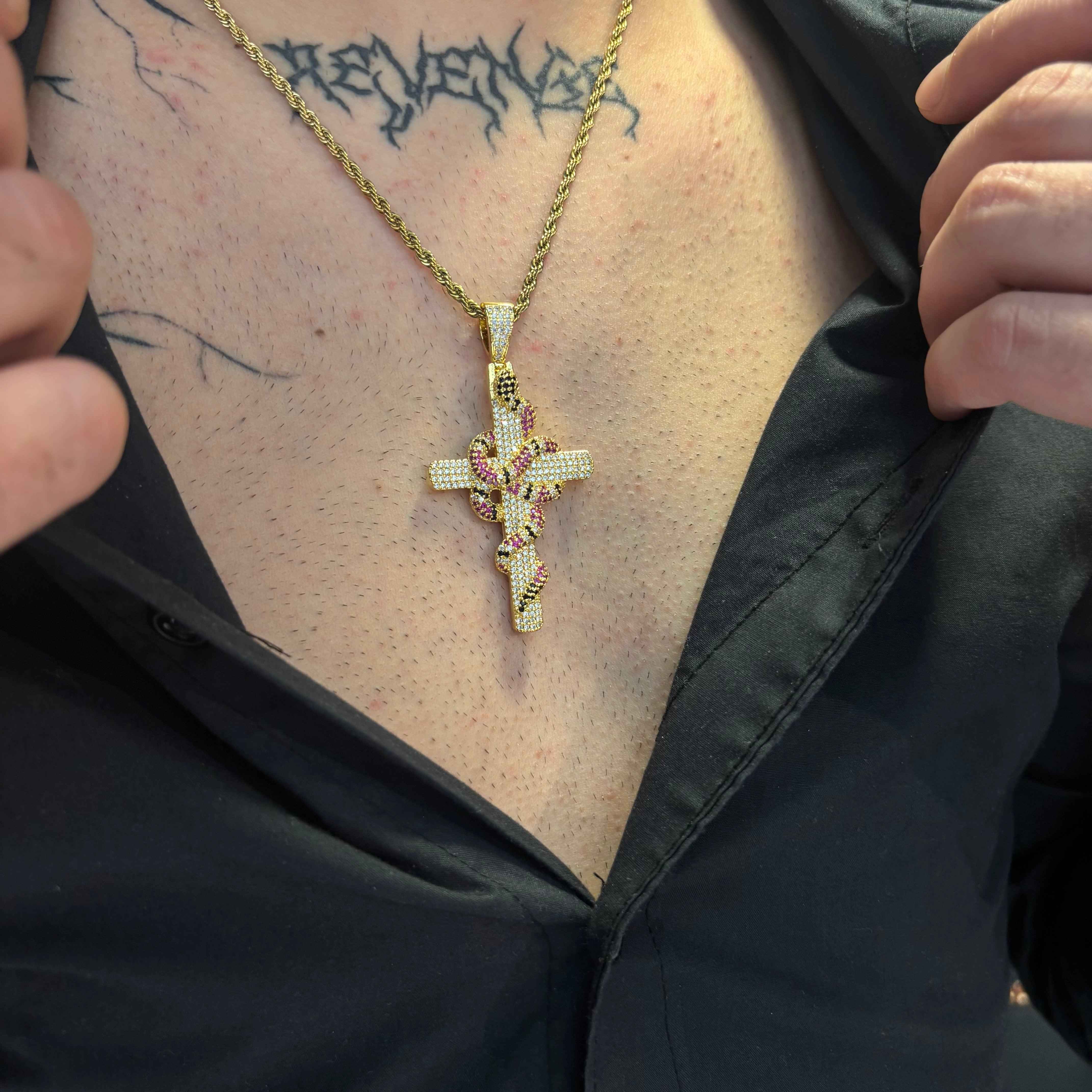 Ciondolo Snake Cross - Preziosi Milano