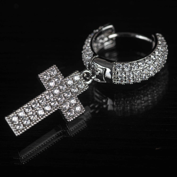 Orecchini Croce Luxury Rhodium - Preziosi Milano