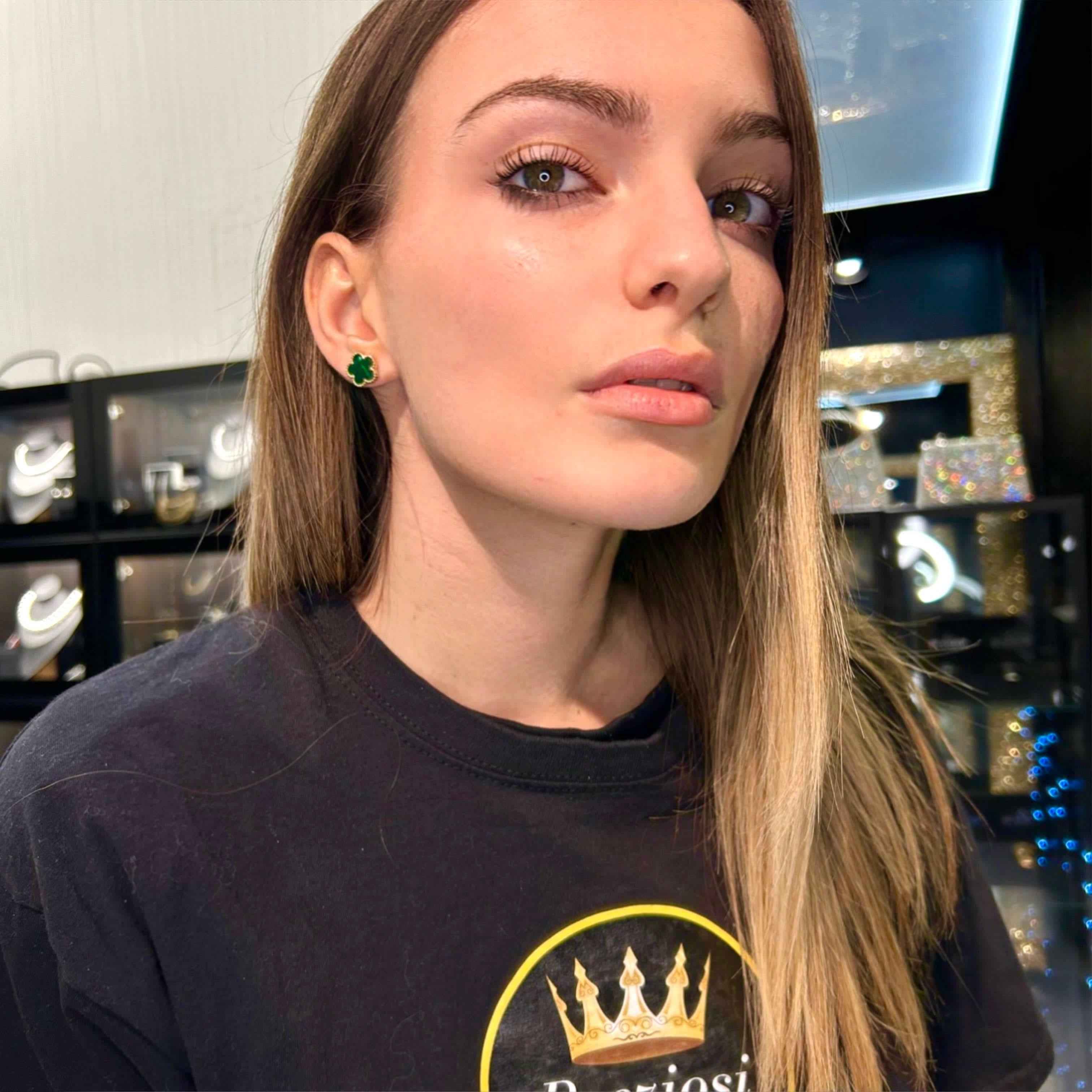 Orecchini Fiore Verde - Preziosi Milano