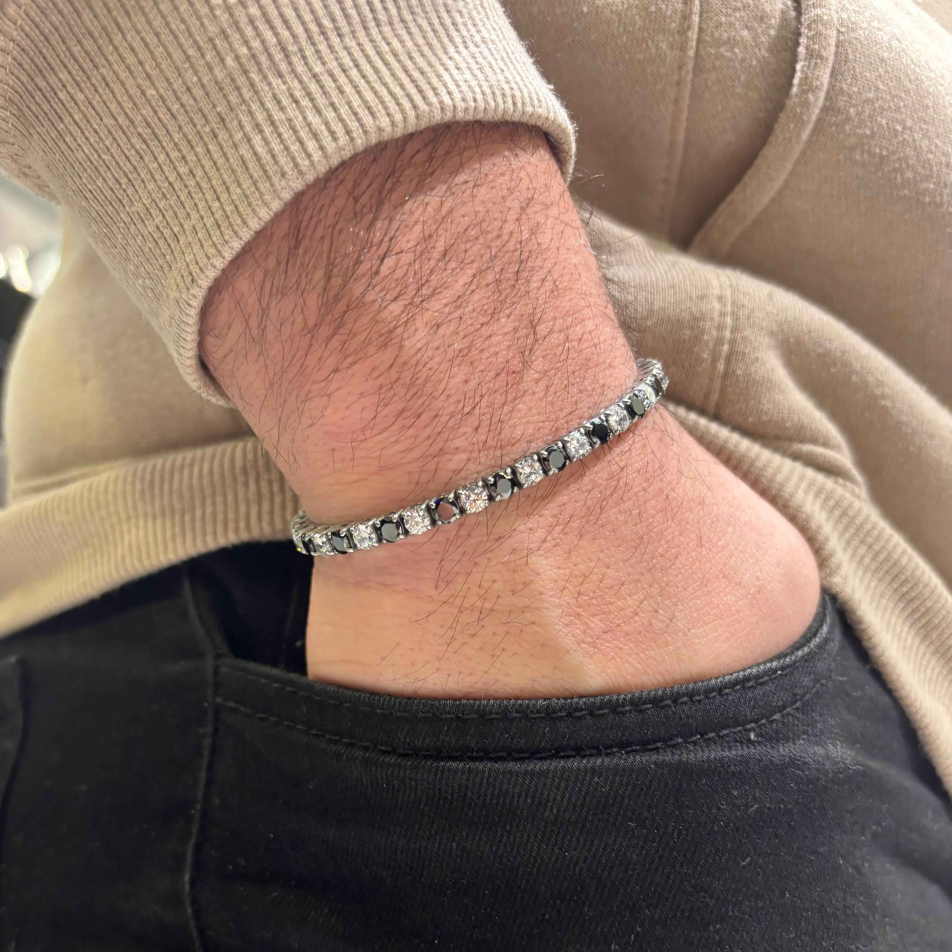 Bracciale Tennis Bianco Nero - Preziosi Milano