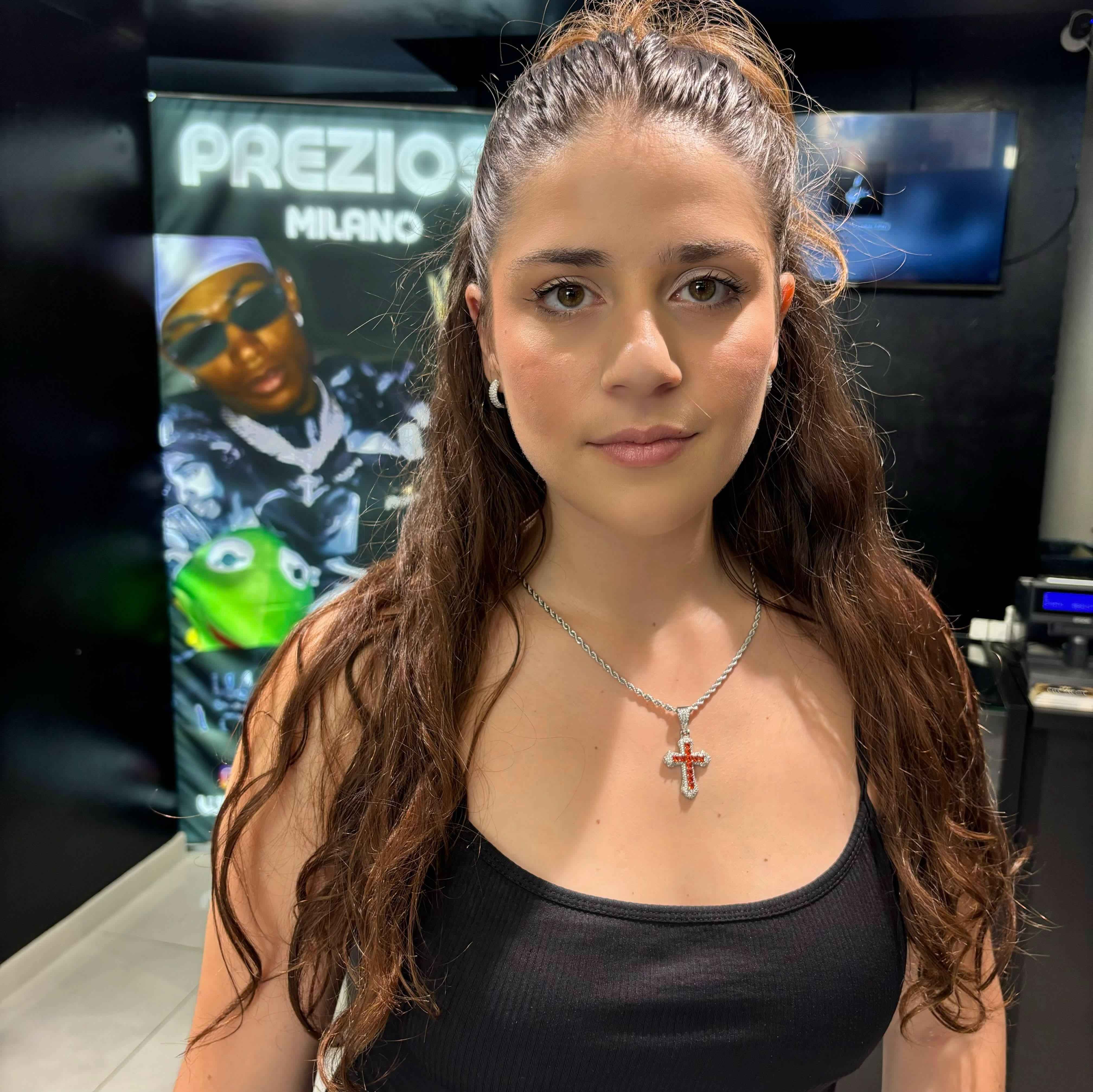 Ciondolo Croce Rosso Fuoco - Preziosi Milano