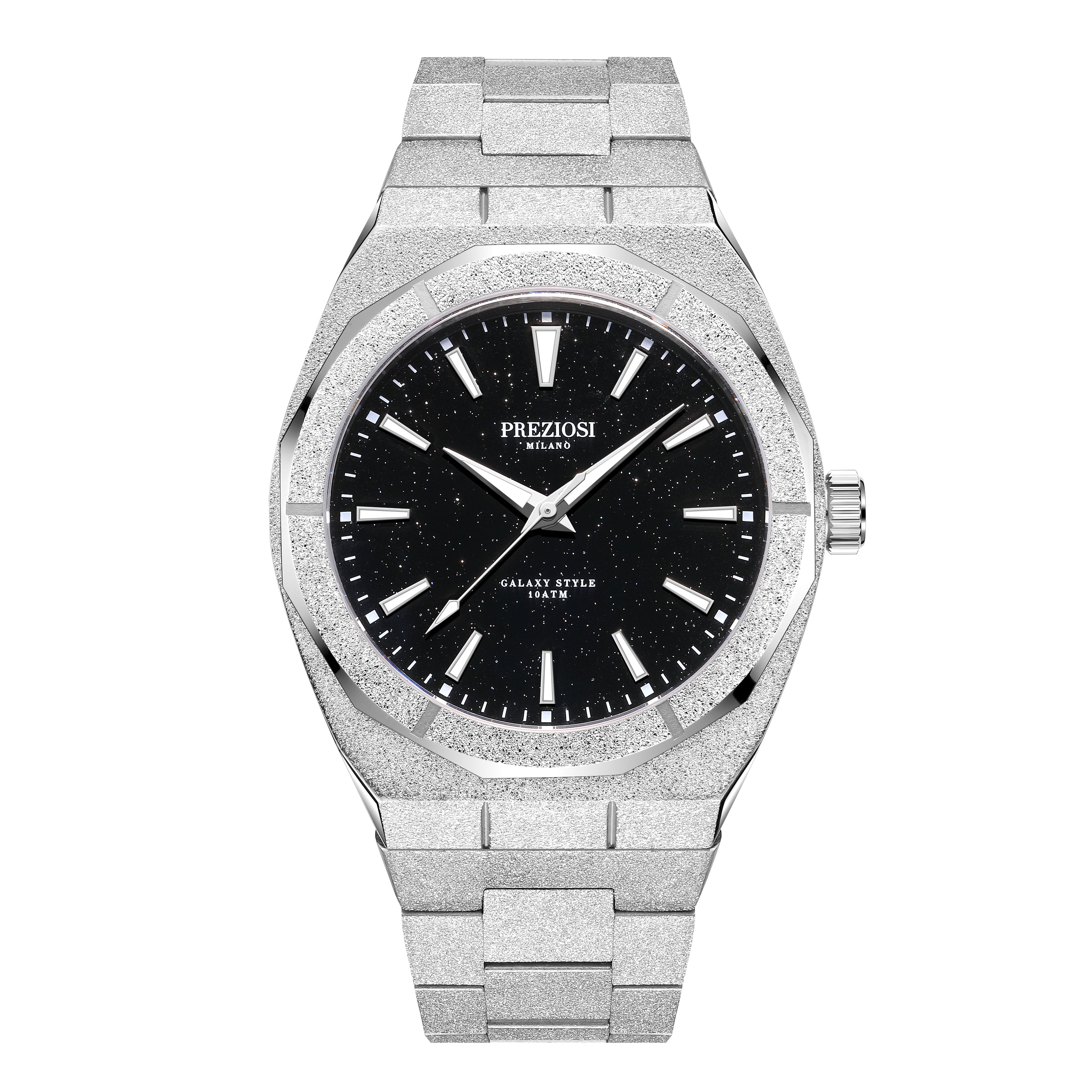 Preziosi Milano Galaxy Silver Black Stars 42mm