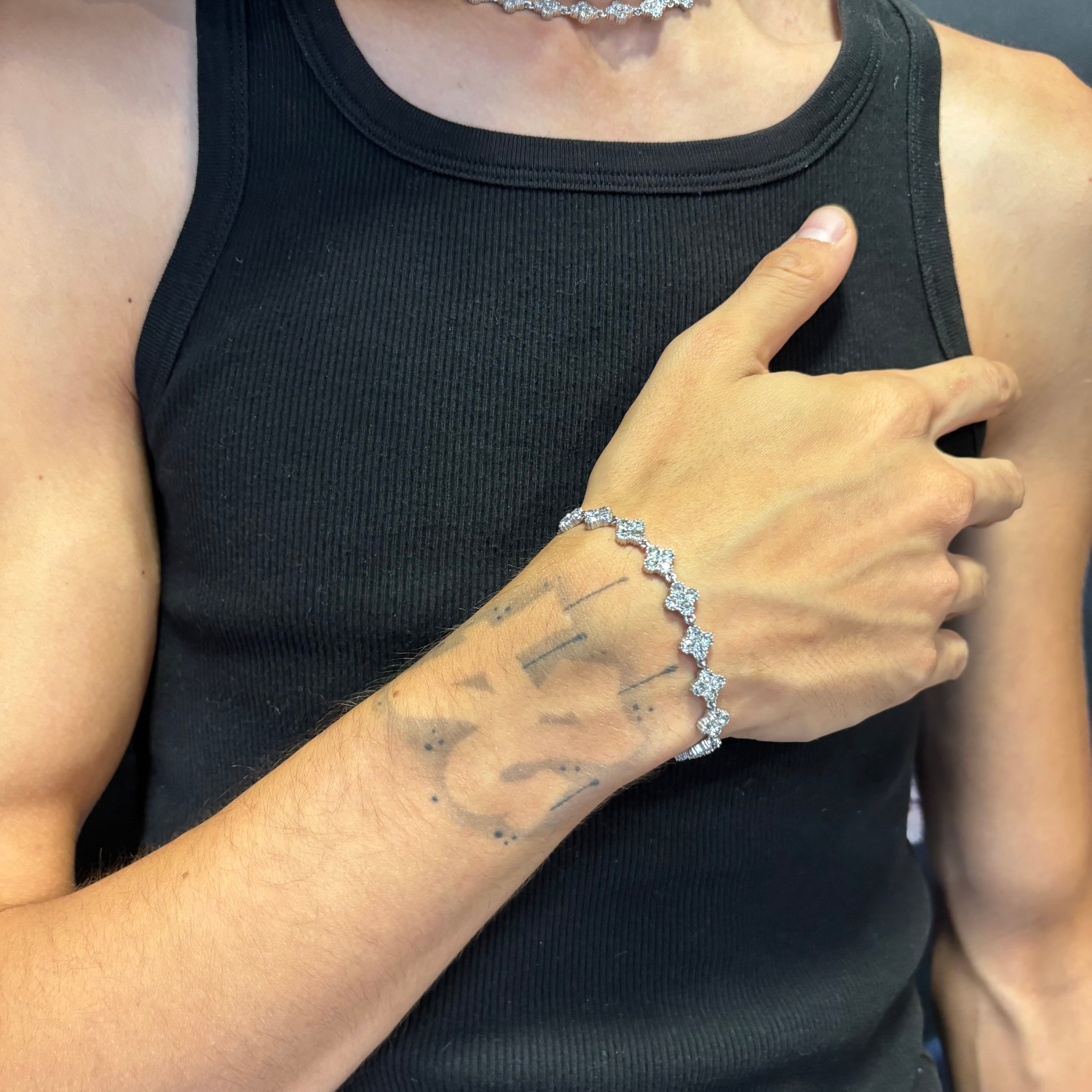 Collana + Bracciale + Orecchini Cristal Flower - Preziosi Milano