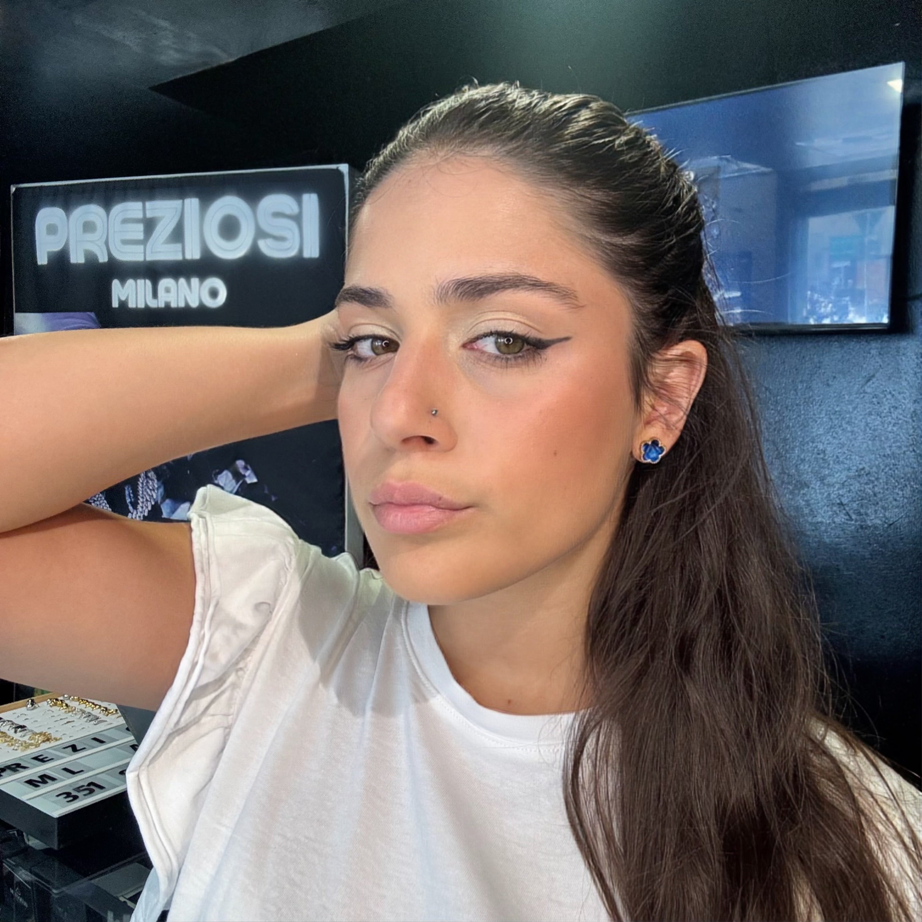 Orecchini Fiore Blu - Preziosi Milano