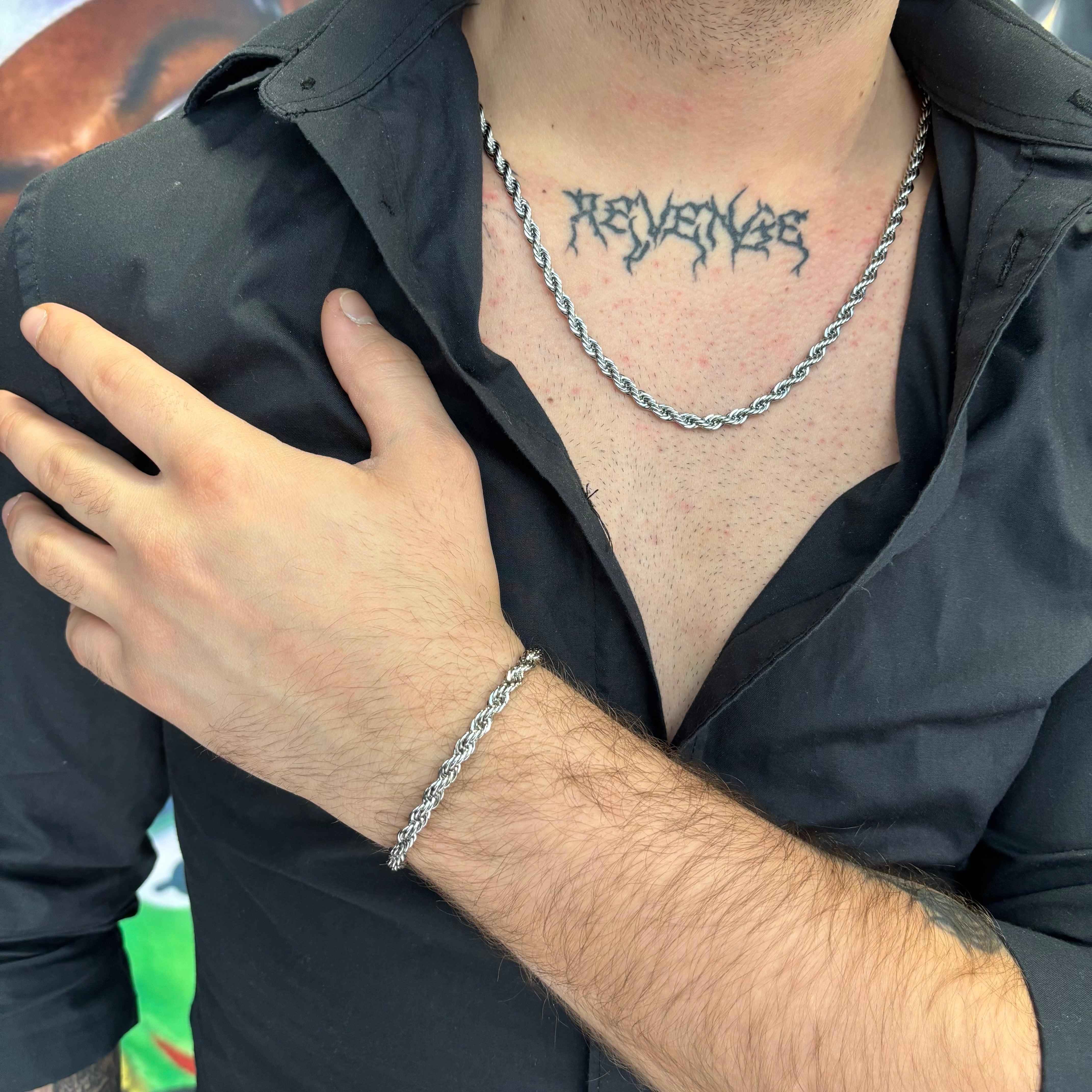 Collana treccia argento - Preziosi Milano