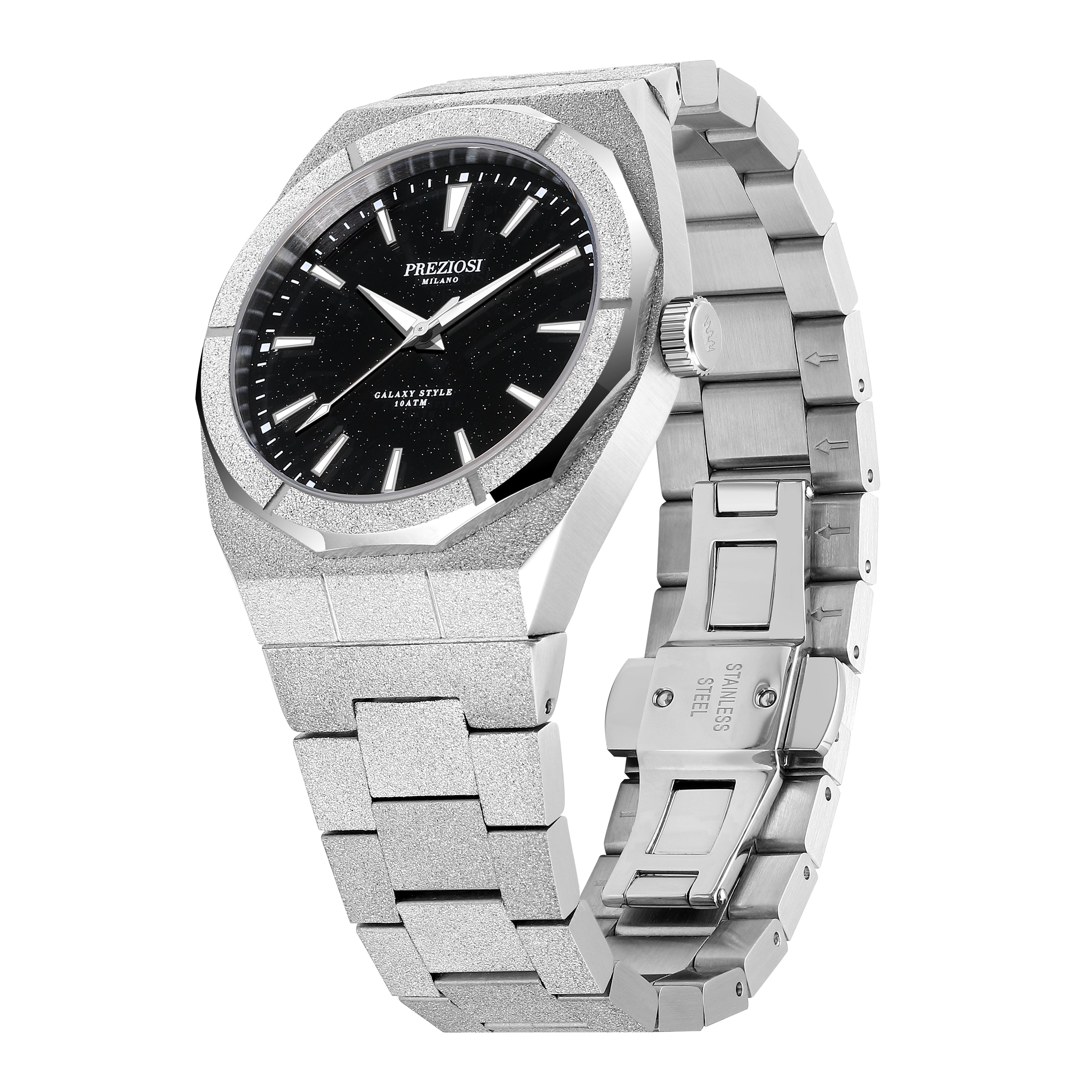 Preziosi Milano Galaxy Silver Black Stars 42mm
