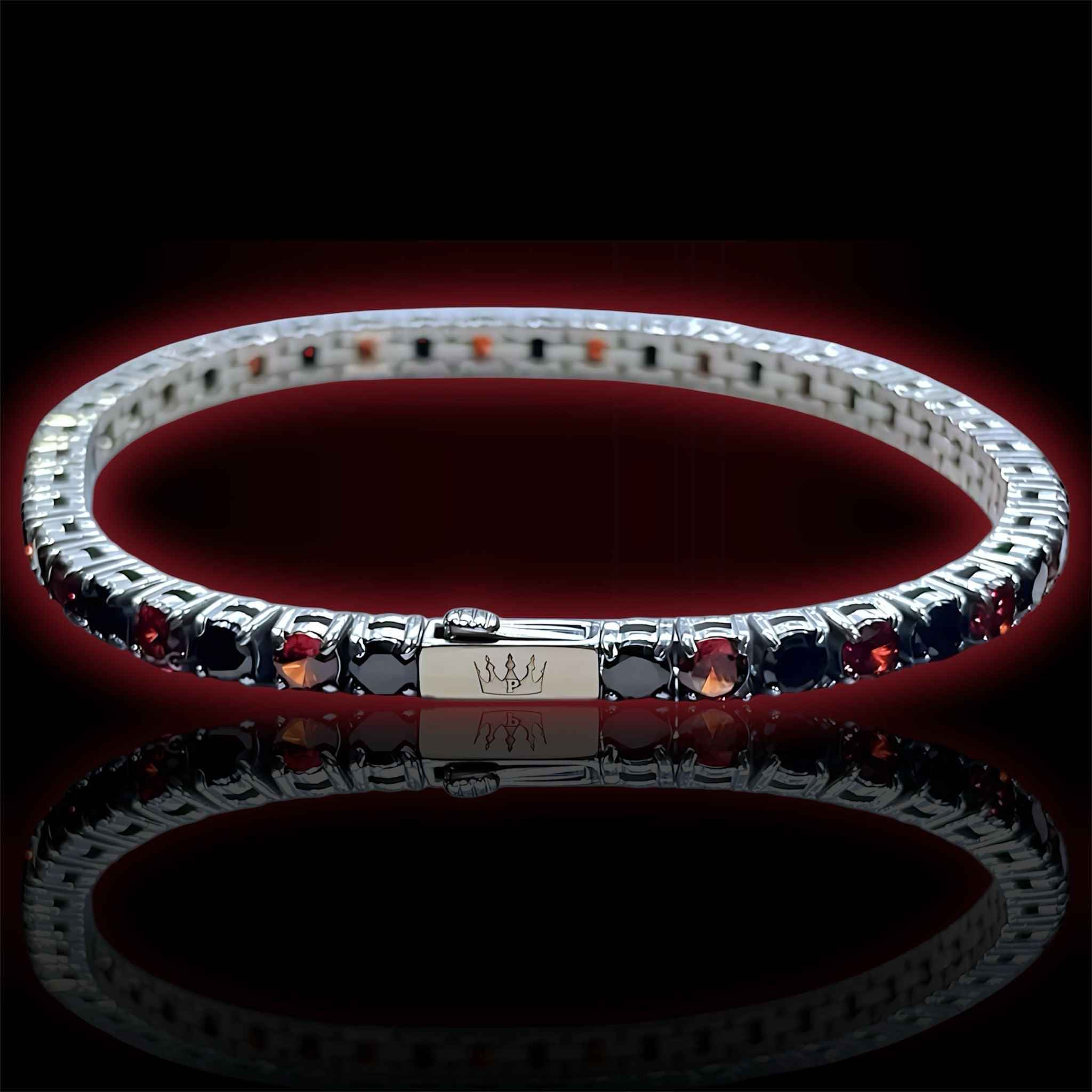 Bracciale Tennis Rosso Nero - Preziosi Milano