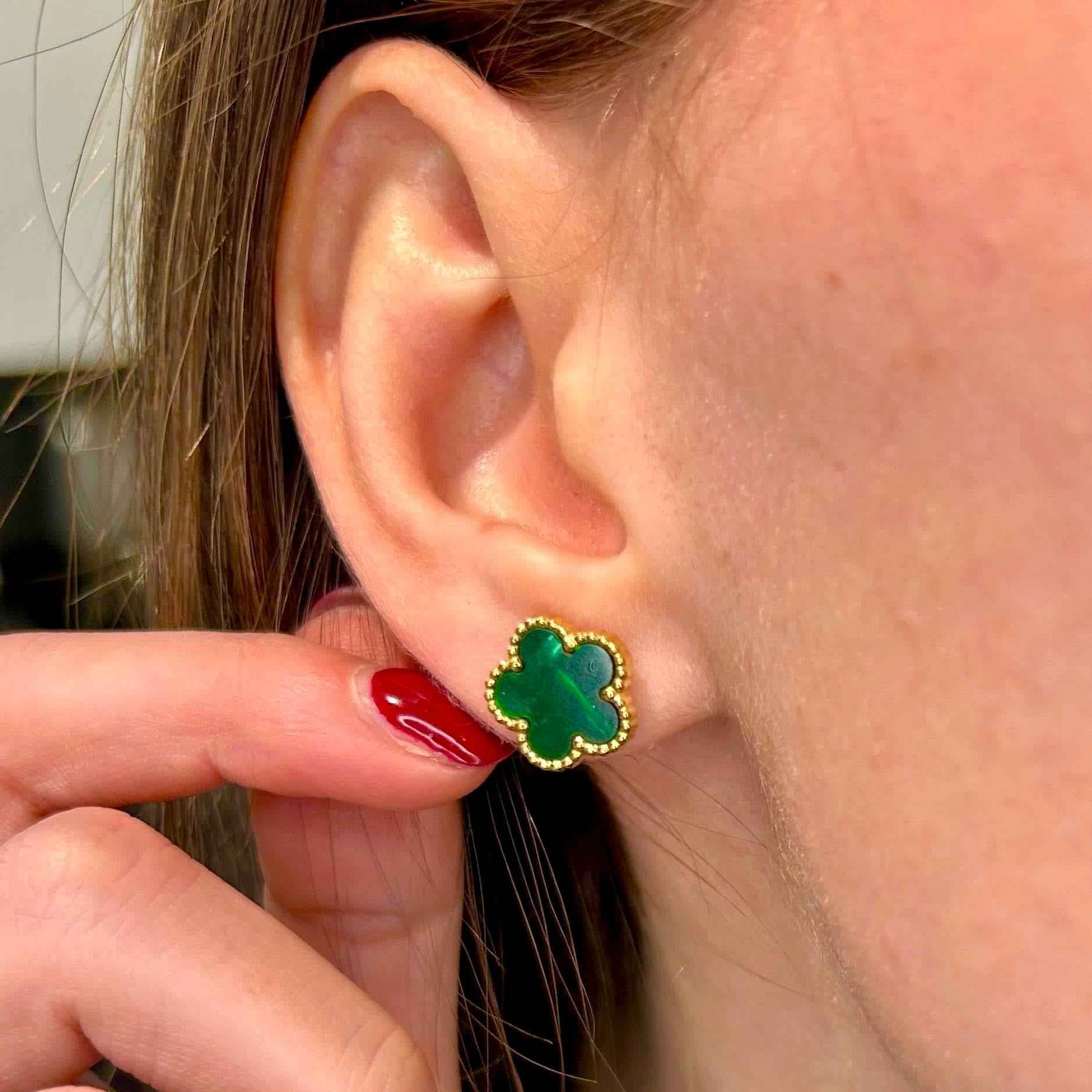 Orecchini Fiore Verde - Preziosi Milano