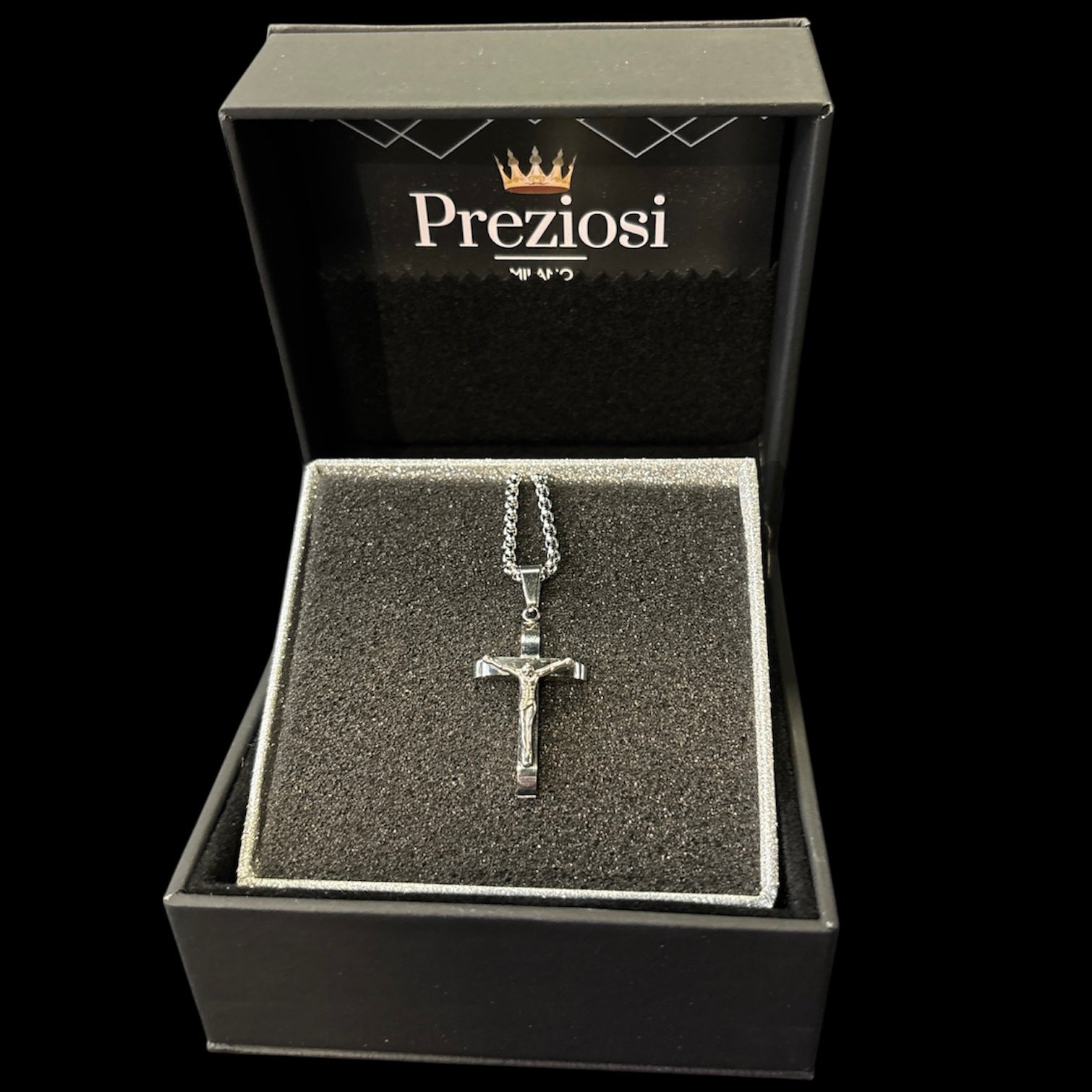 Collana Croce Gesú Crocifisso Argento - Preziosi Milano