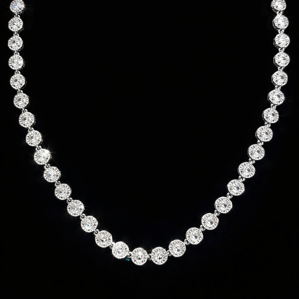 Collana Cristal Inox Argento