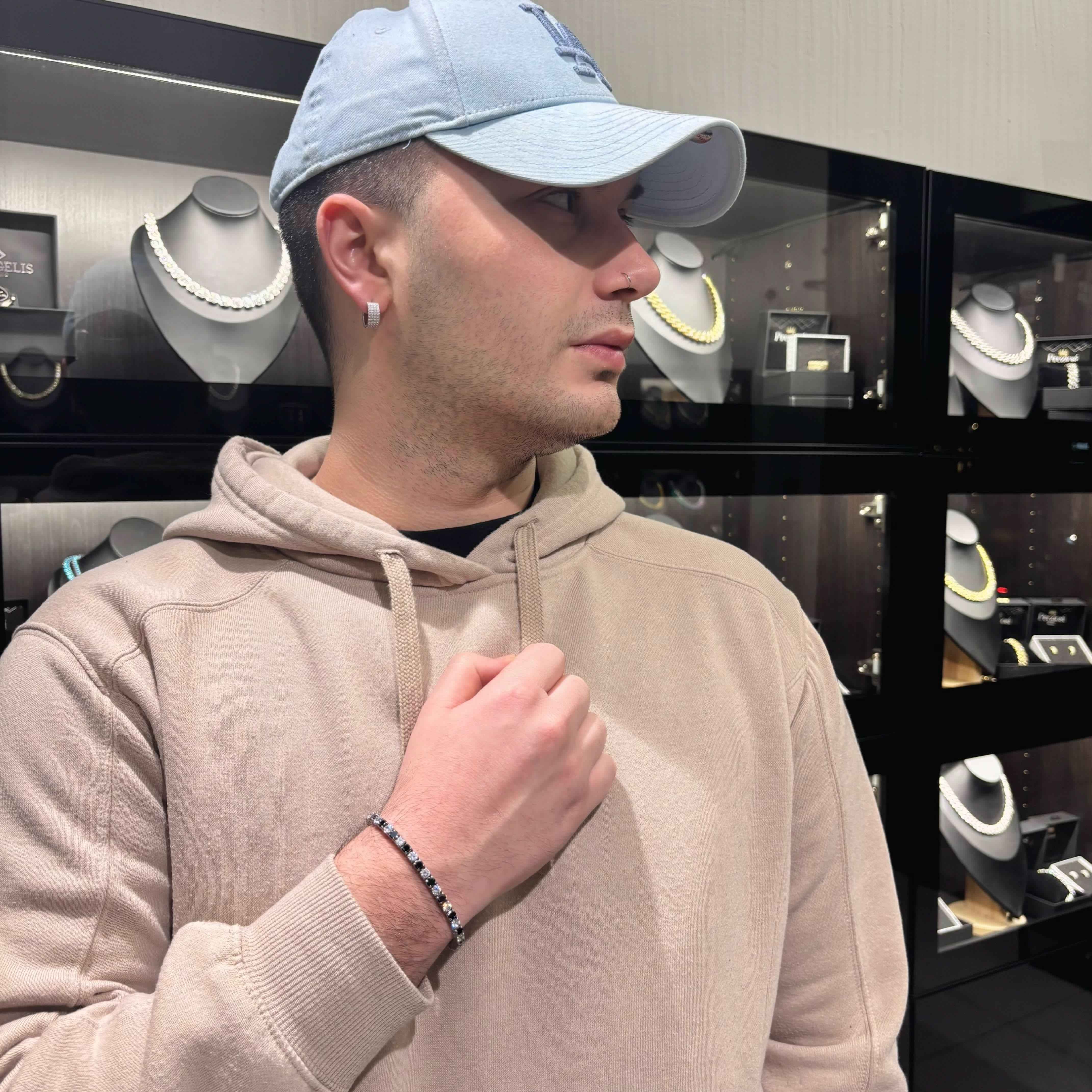 Bracciale Tennis Bianco Nero - Preziosi Milano