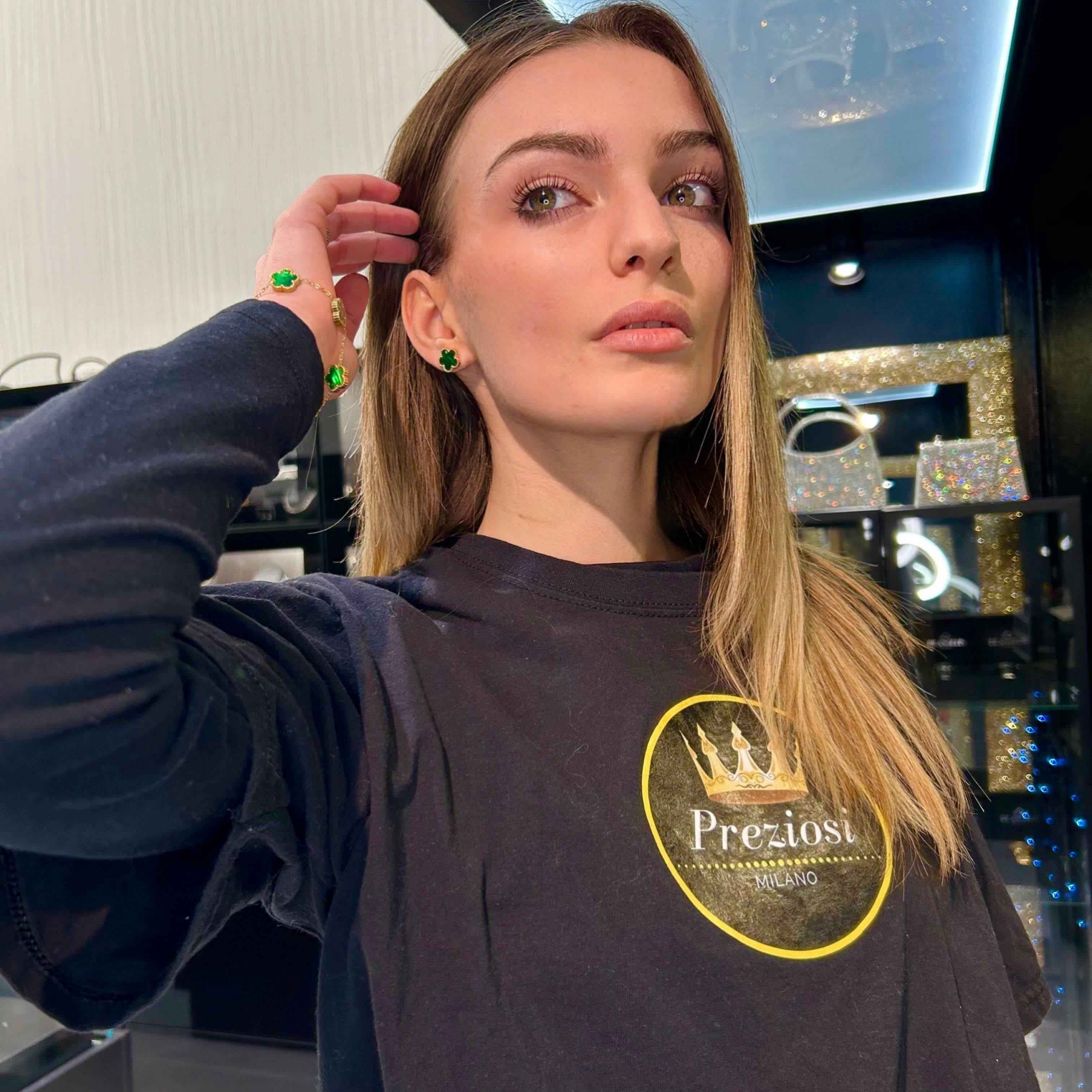 Orecchini Fiore Verde - Preziosi Milano