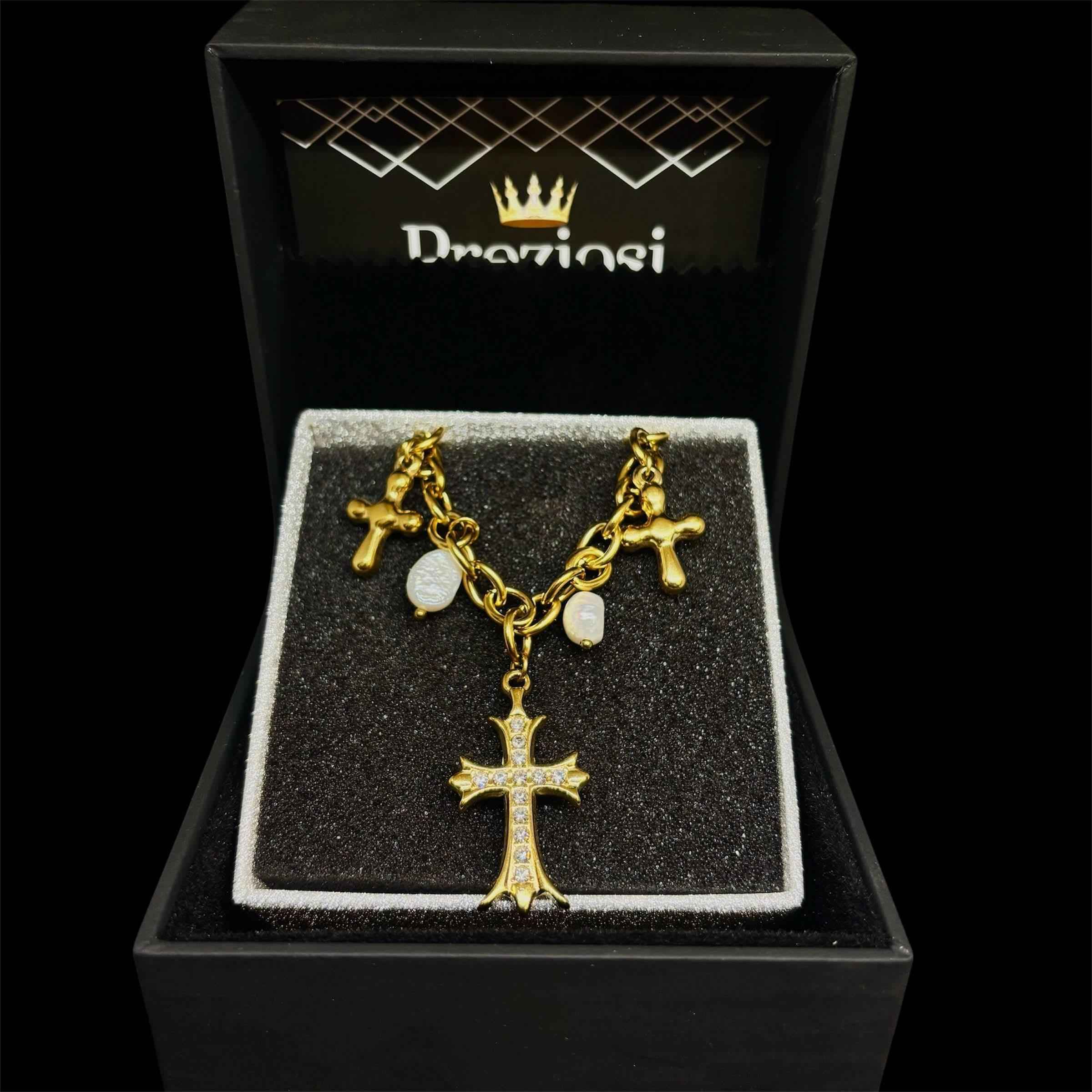 Collana Croci Oro & Perle - Preziosi Milano