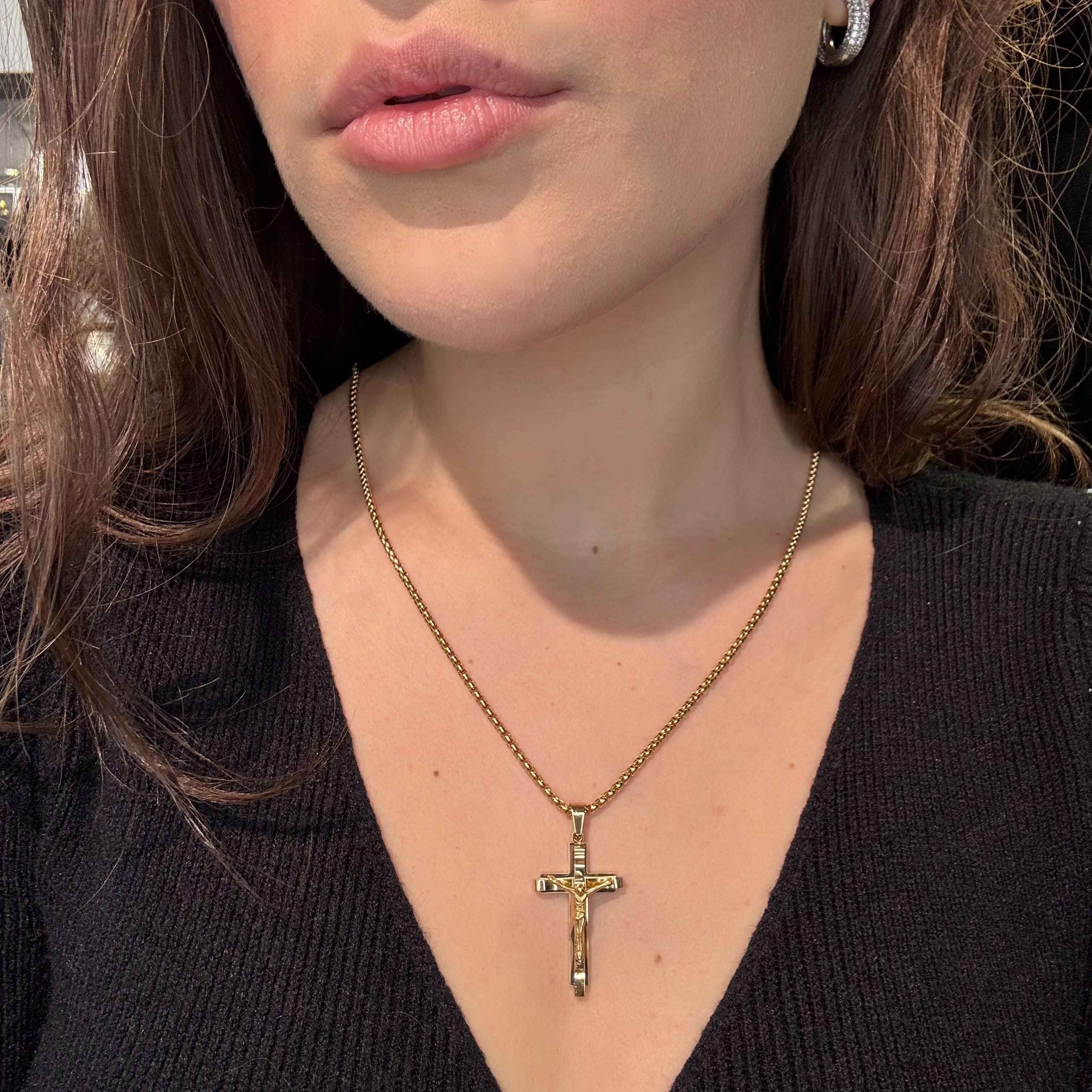 Collana Croce Gesù Crocifisso Oro - Preziosi Milano