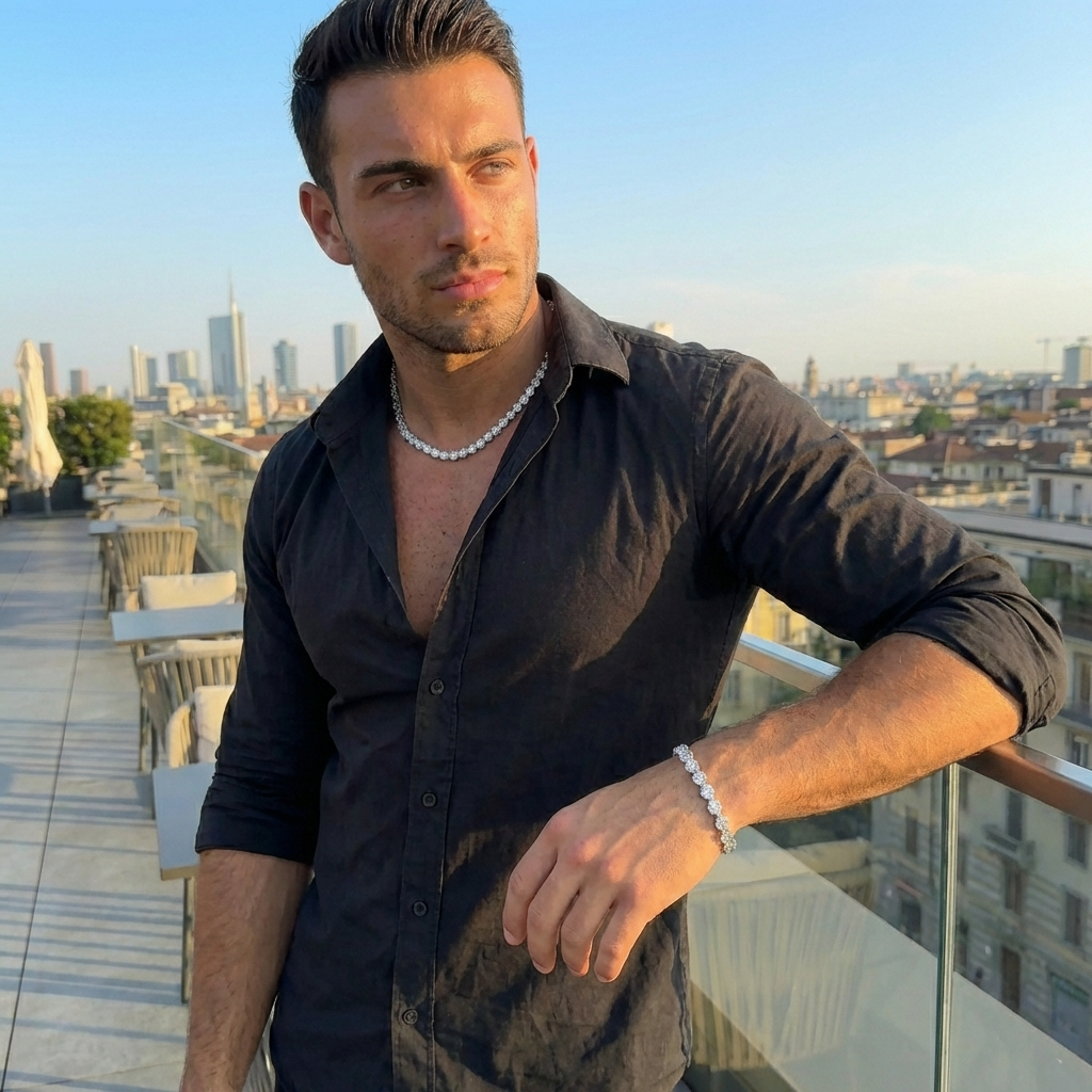 Bracciale Cristal Inox Argento