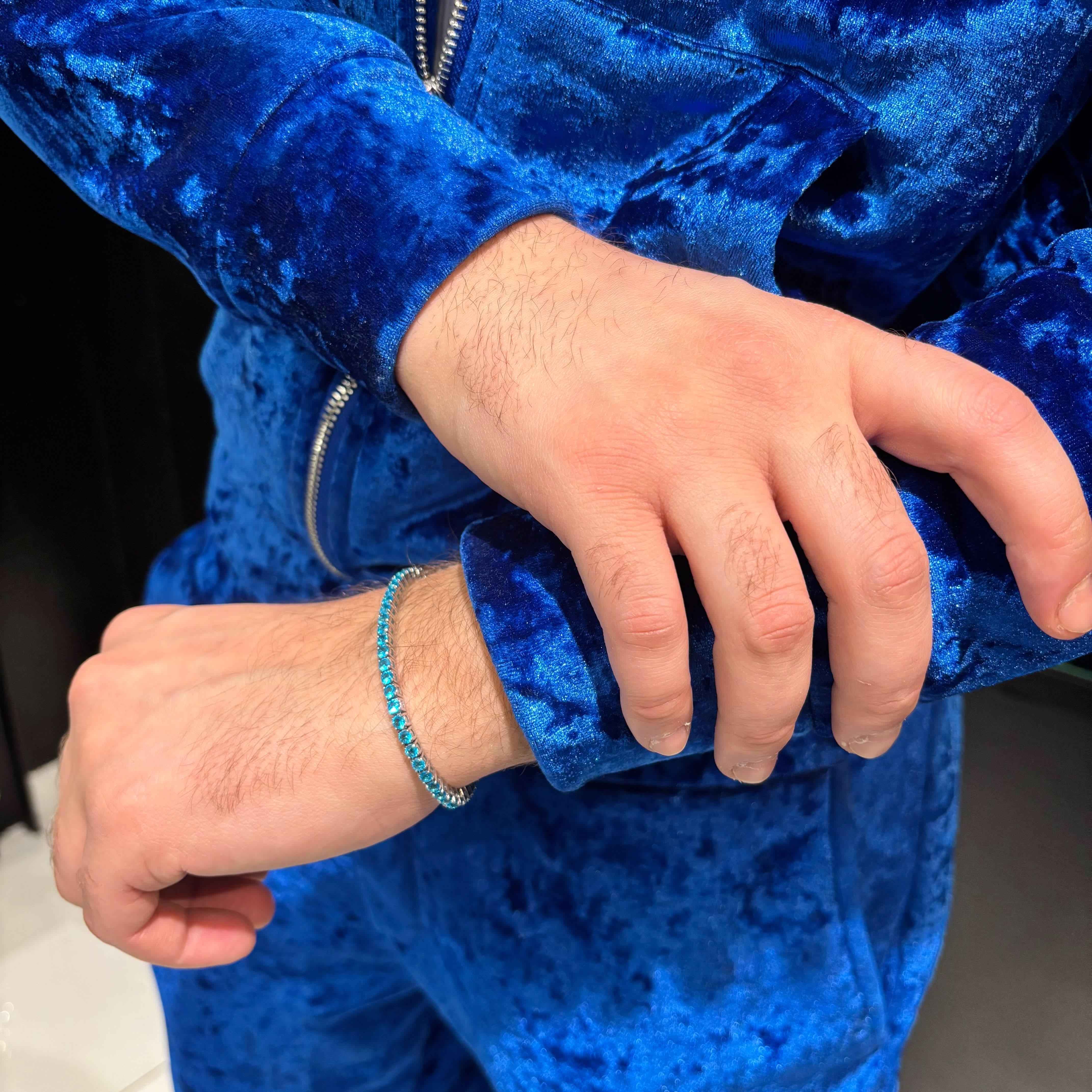 Bracciale Tennis Azzurro - Preziosi Milano