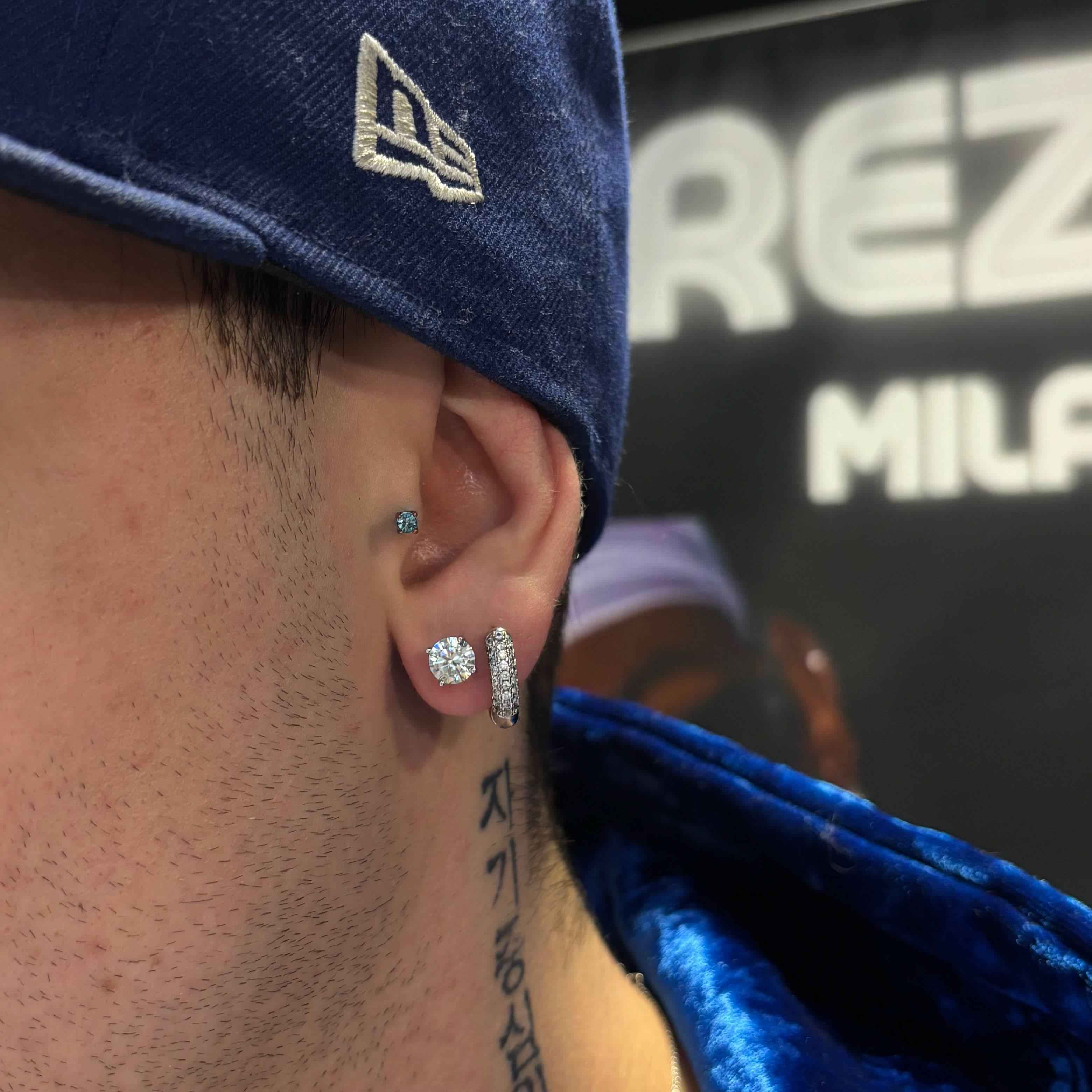 Orecchini Punto Luce Moissanite VVS1 Argento 925 - Preziosi Milano