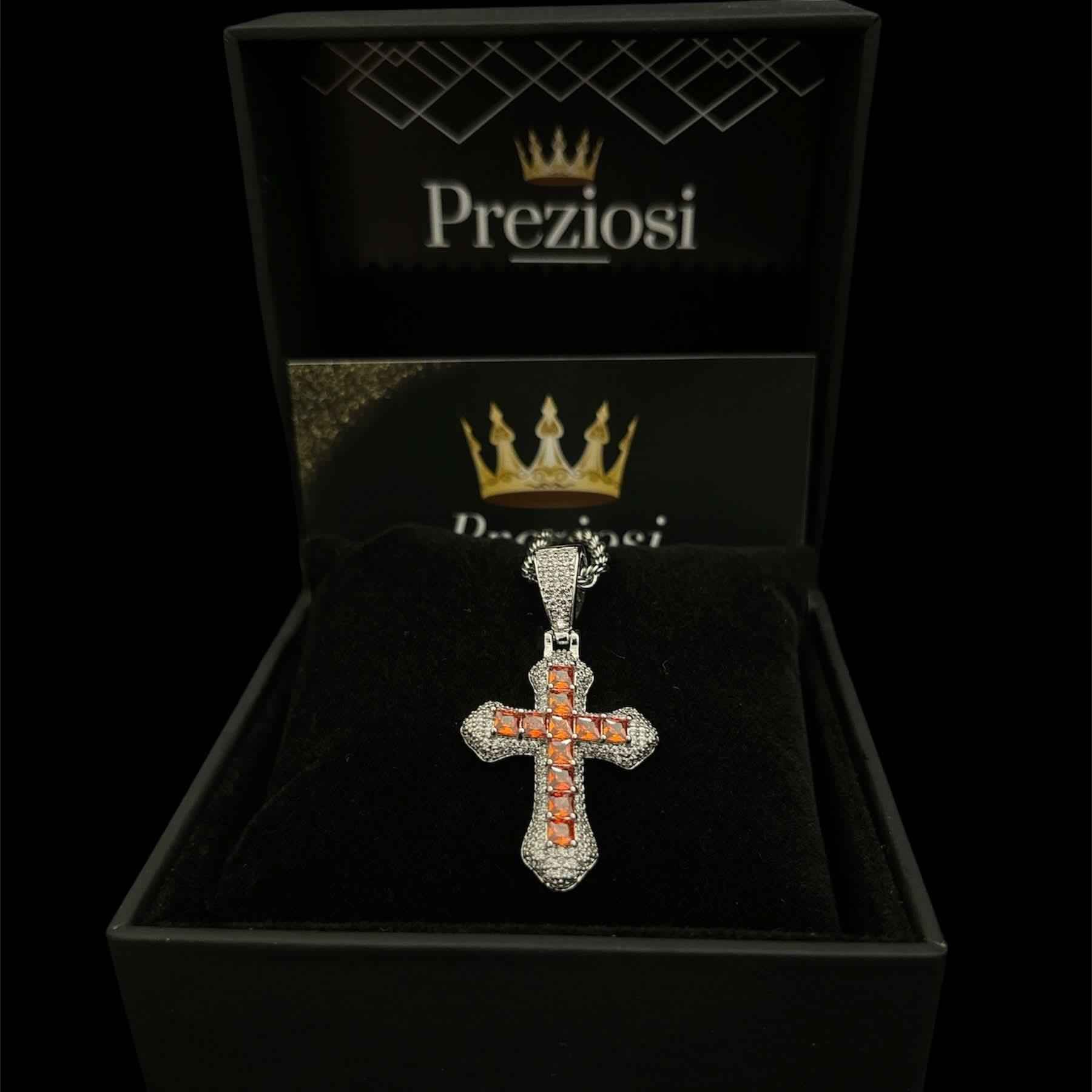 Ciondolo Croce Rosso Fuoco - Preziosi Milano