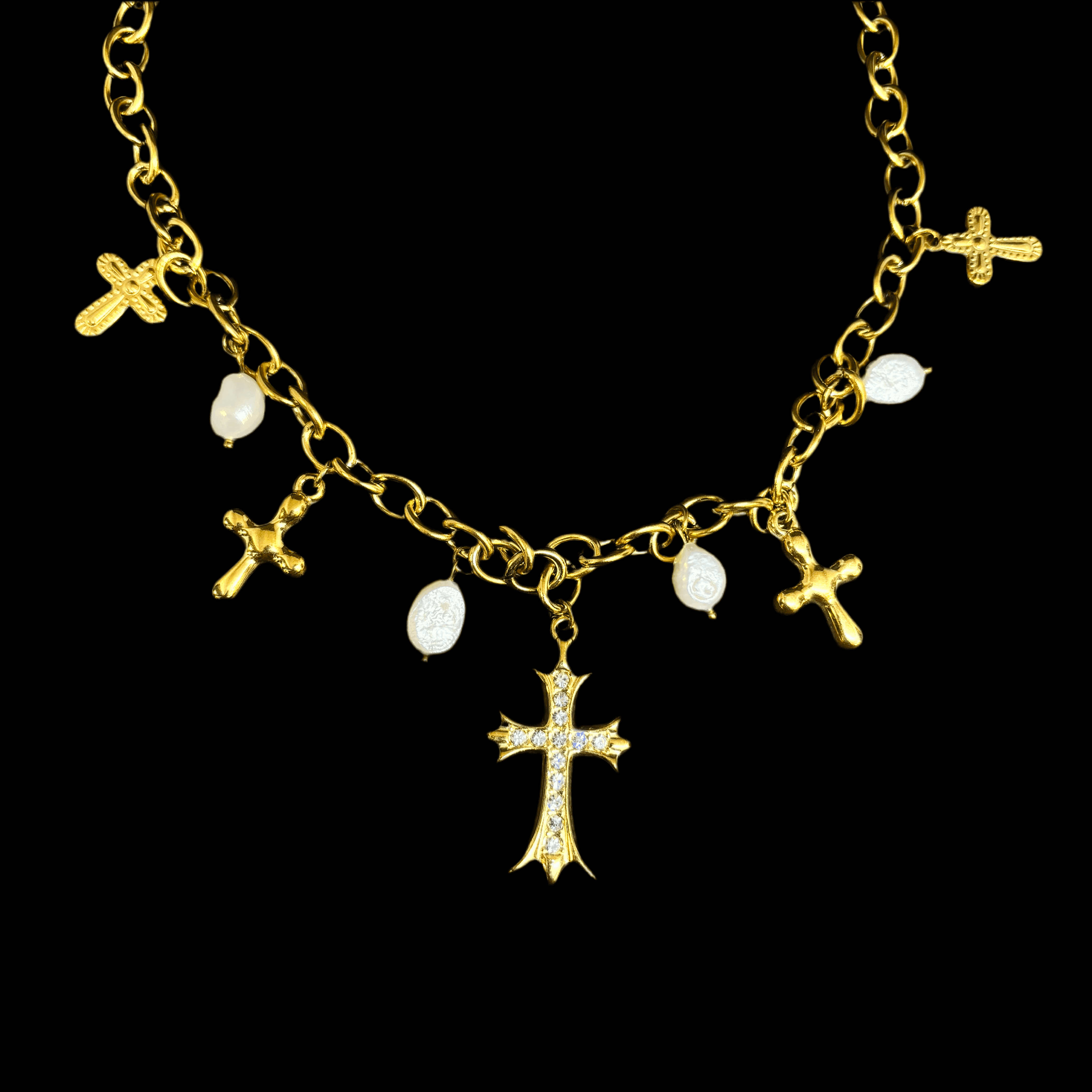 Collana Croci Oro & Perle - Preziosi Milano