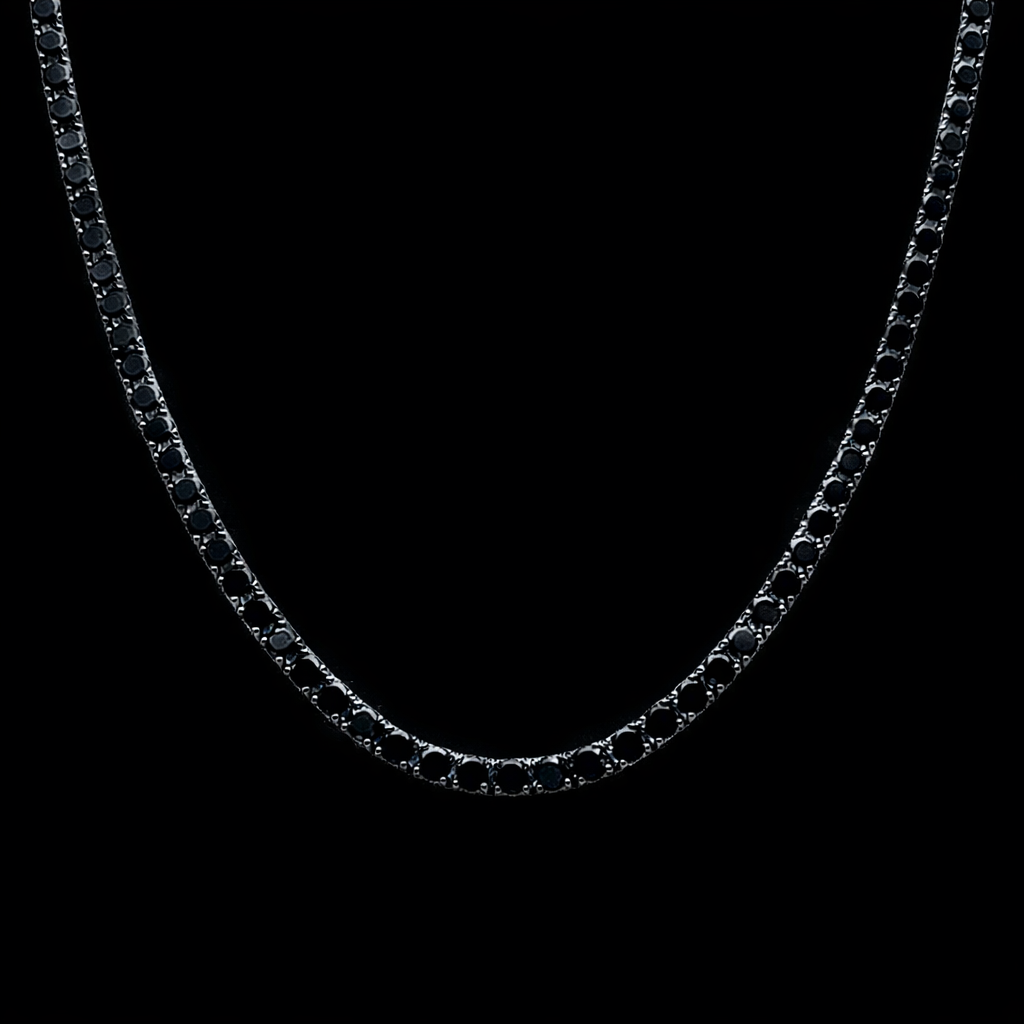 Collana Tennis Nera Luxury