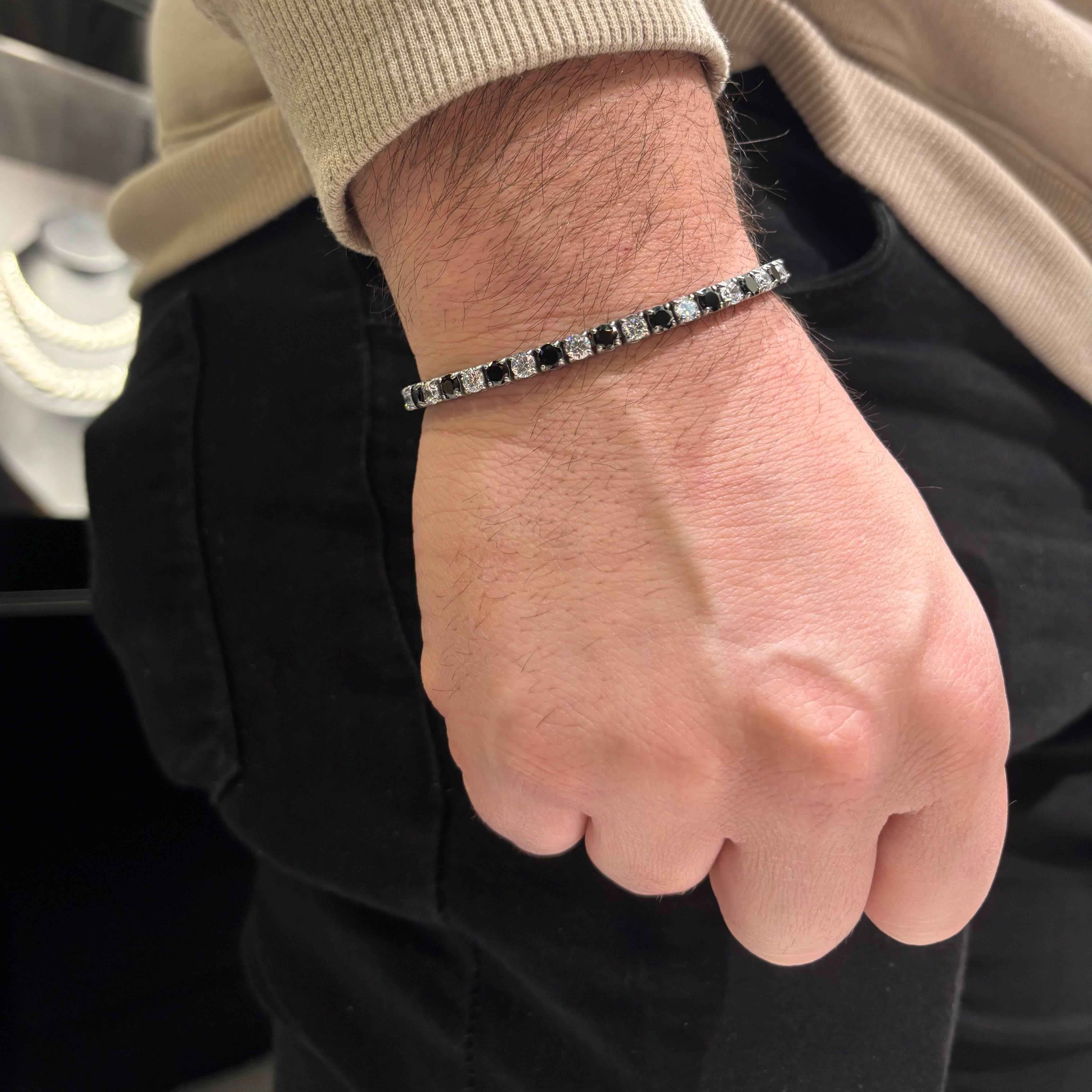 Bracciale Tennis Bianco Nero - Preziosi Milano