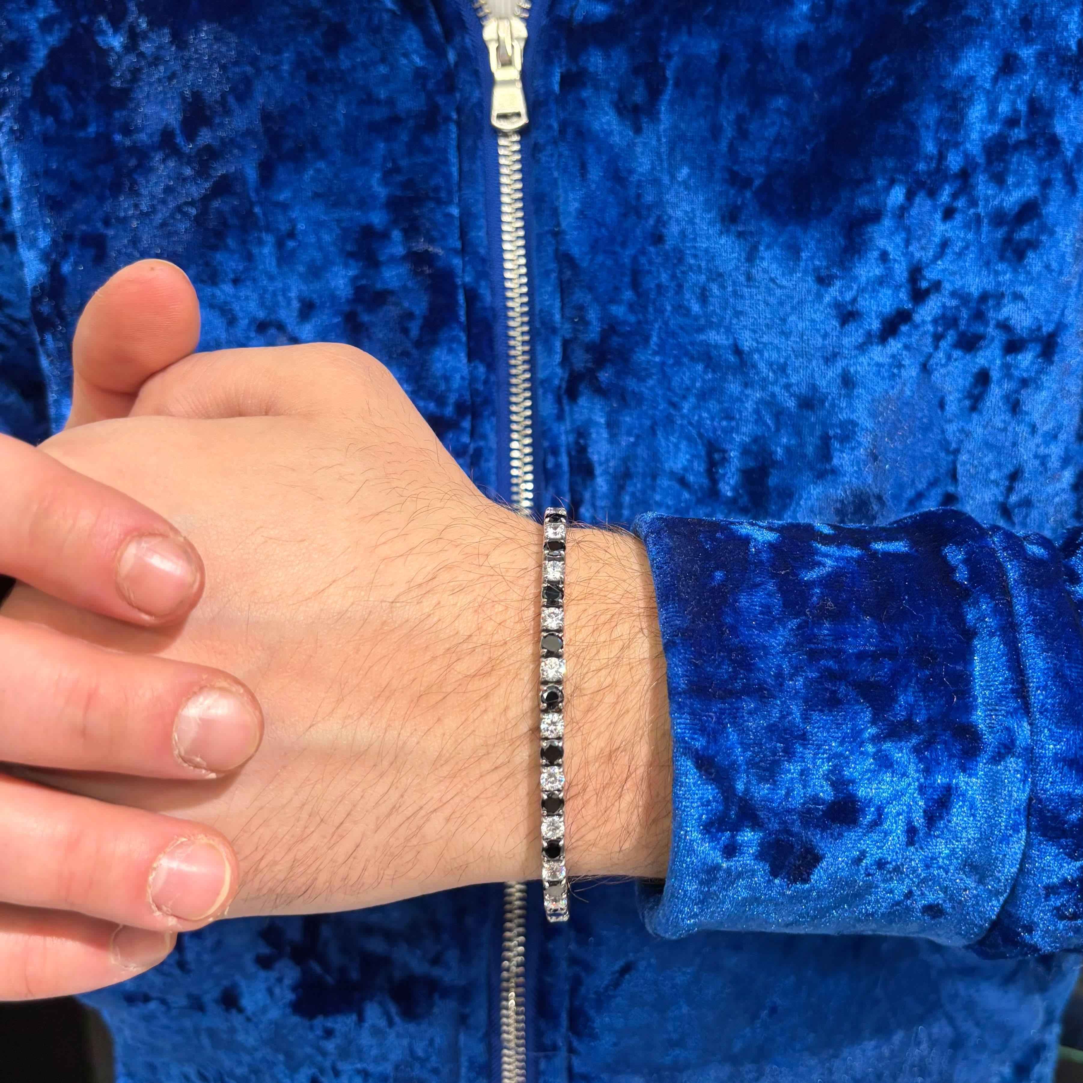 Bracciale Tennis Bianco Nero - Preziosi Milano