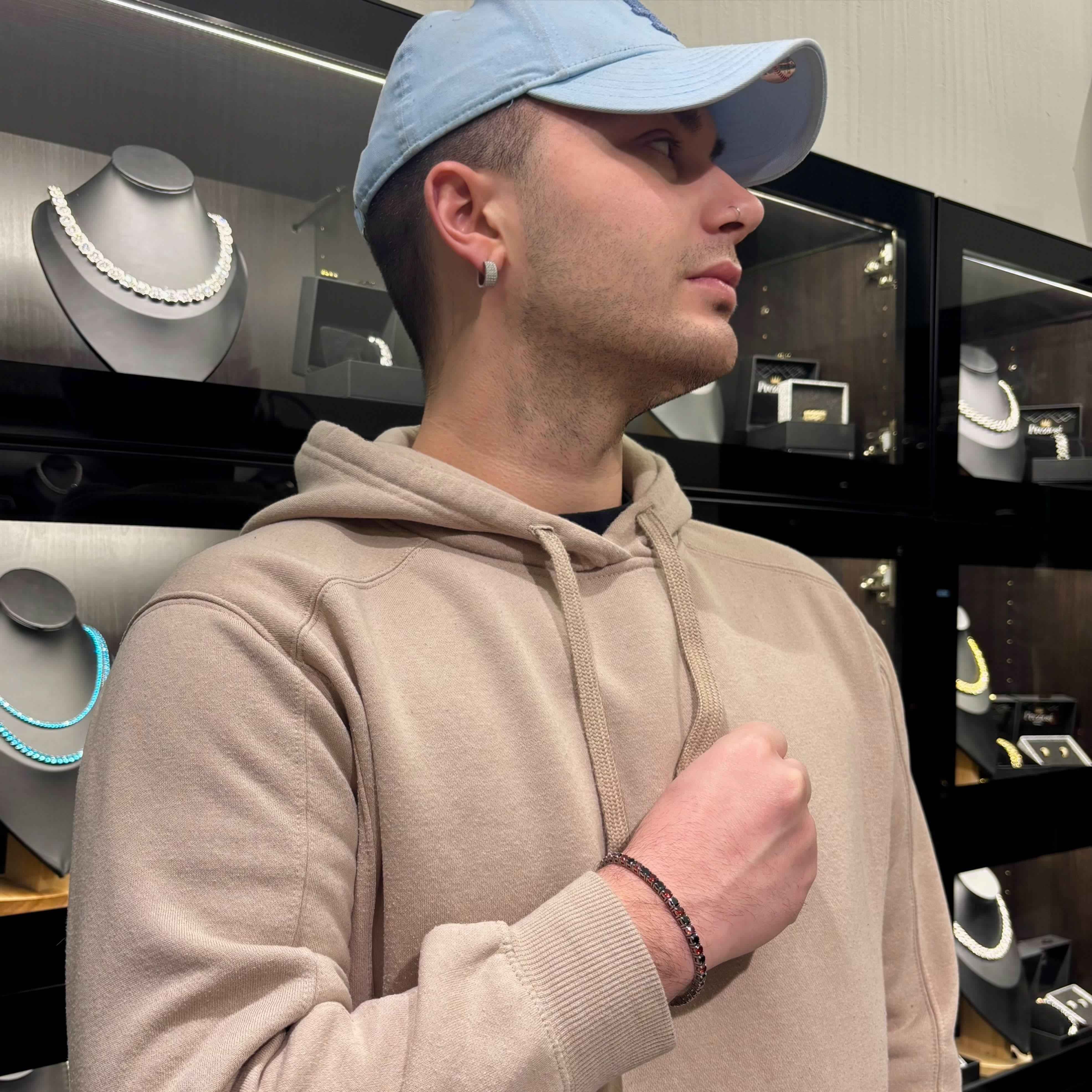 Bracciale Tennis Rosso Nero - Preziosi Milano