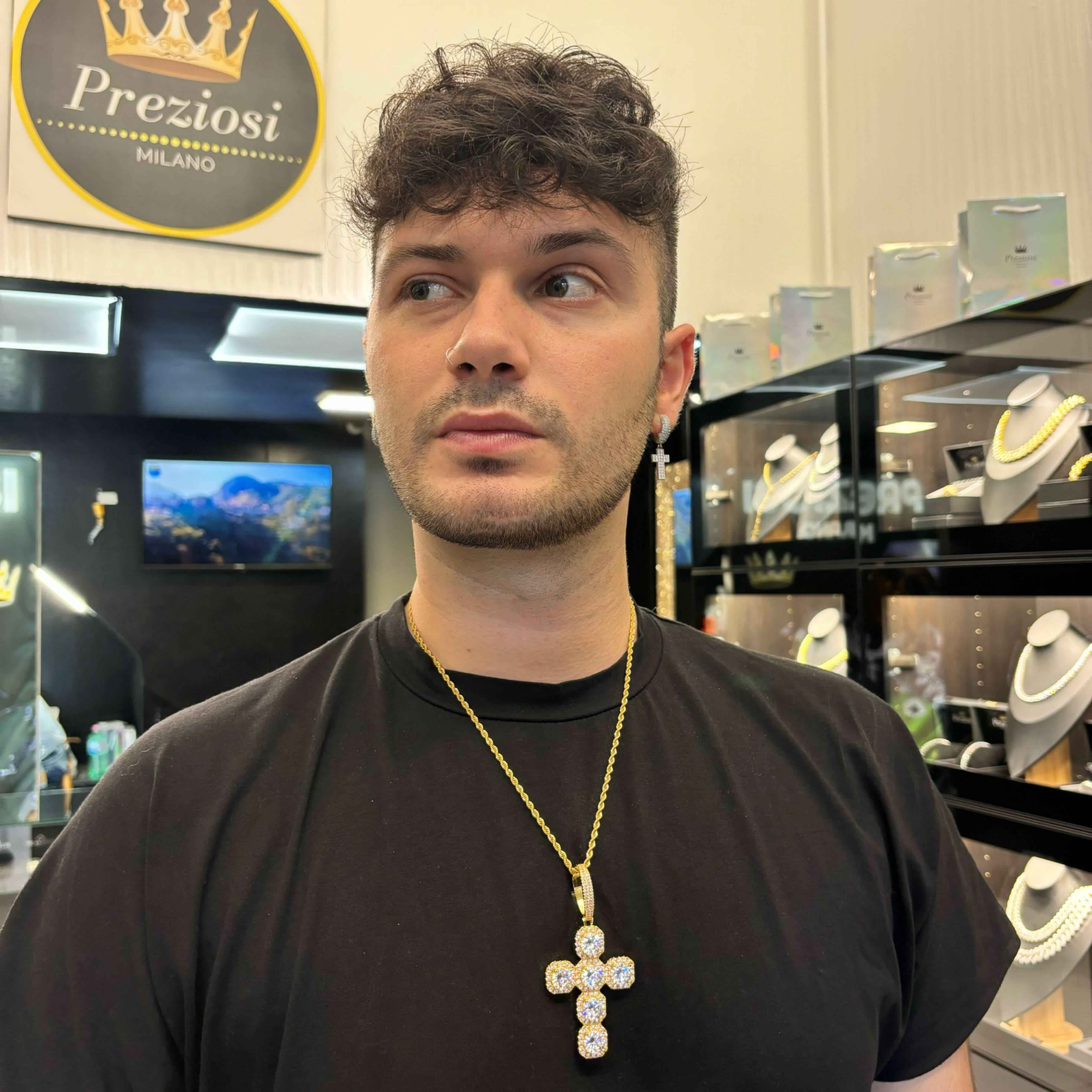 Ciondolo Croce style Oro - Preziosi Milano