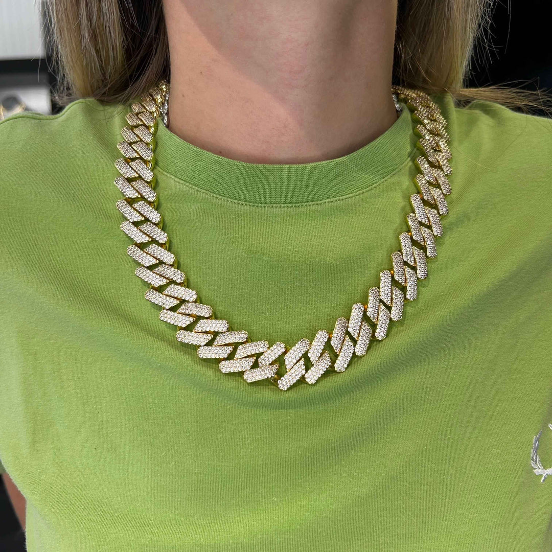 Collana Ice Trap Luxury 19mm Oro - Preziosi Milano