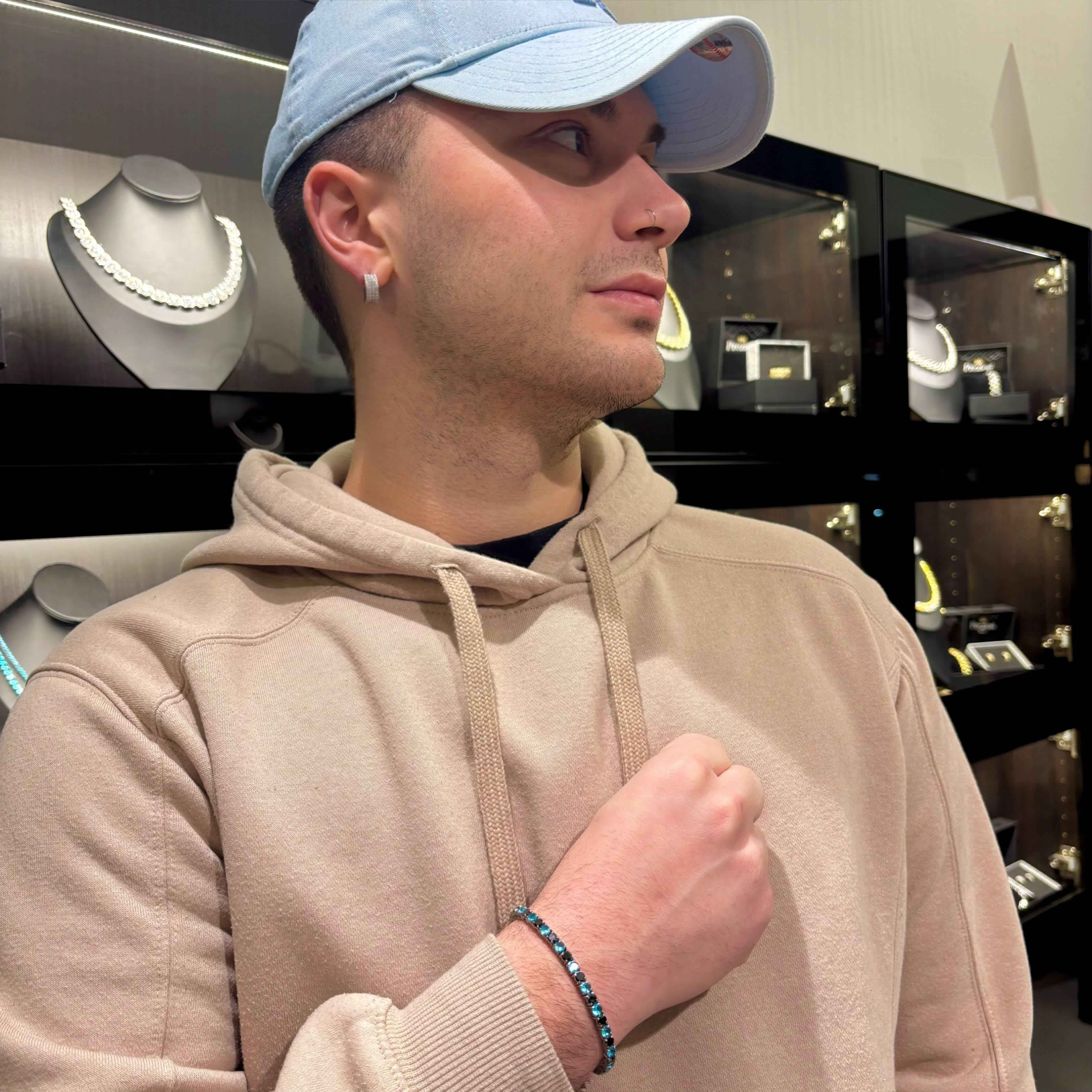 Bracciale Tennis Nero Azzurro - Preziosi Milano