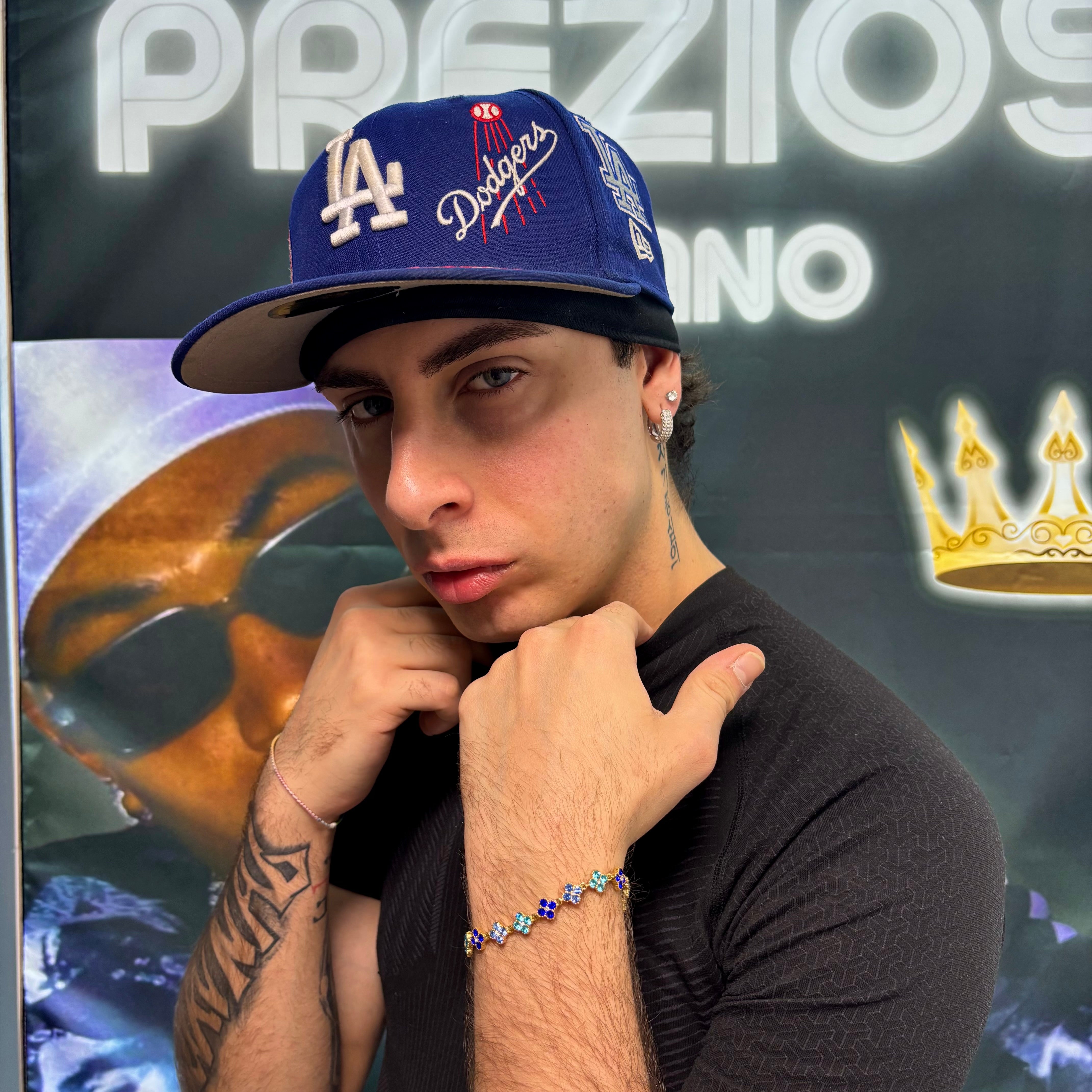 Bracciale Cristal Flower Gold Blue