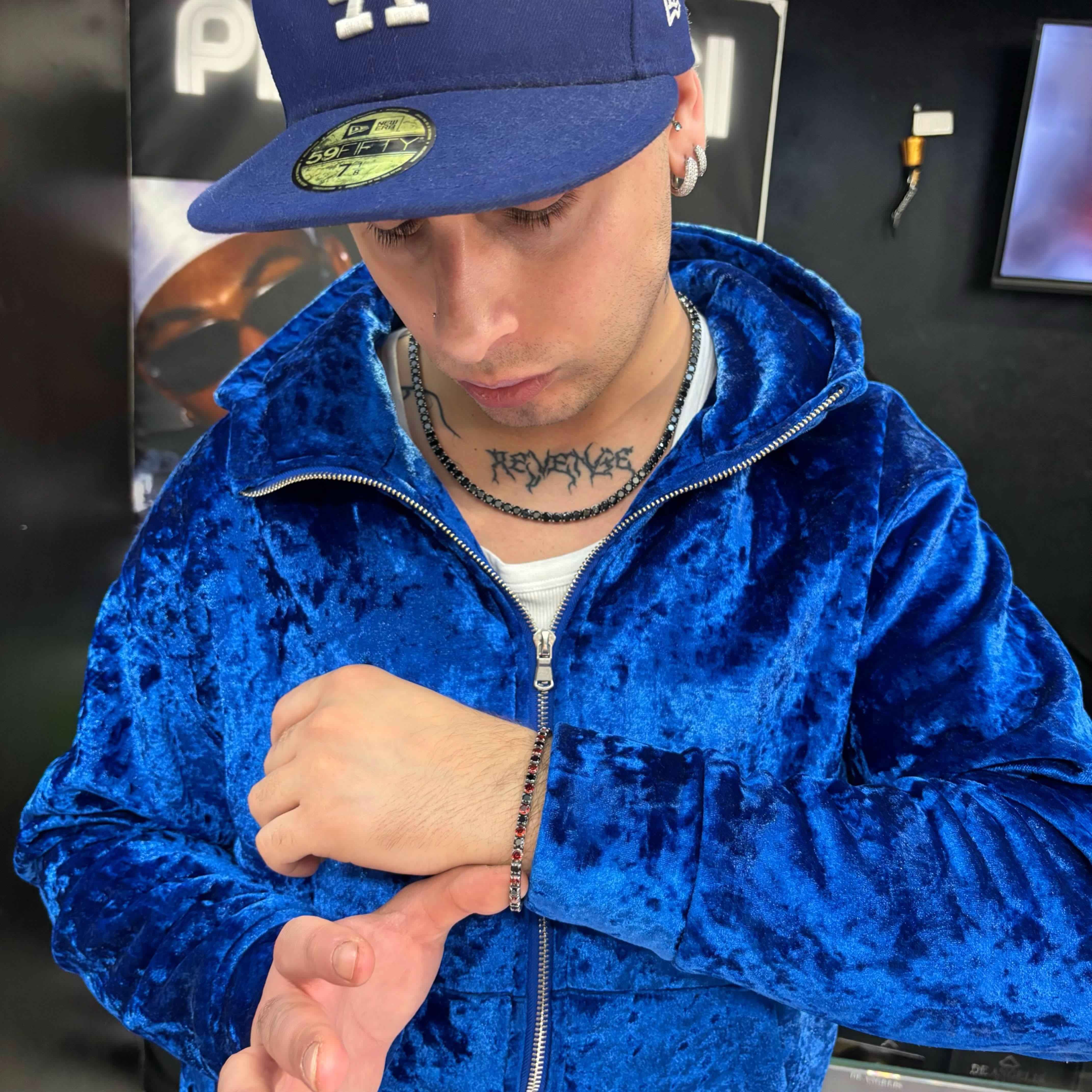 Bracciale Tennis Rosso Nero - Preziosi Milano