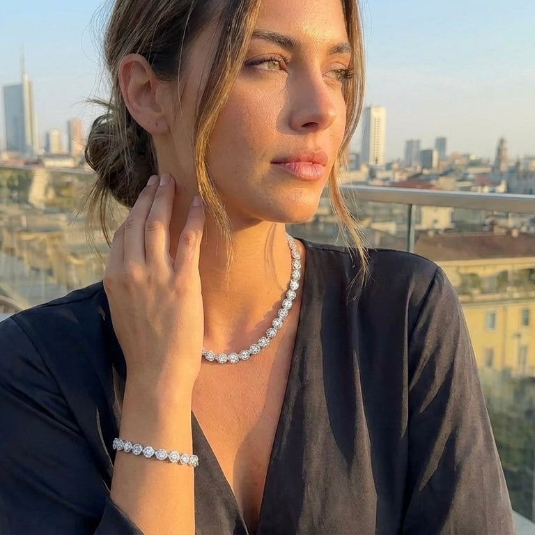 Bracciale Cristal Inox Argento