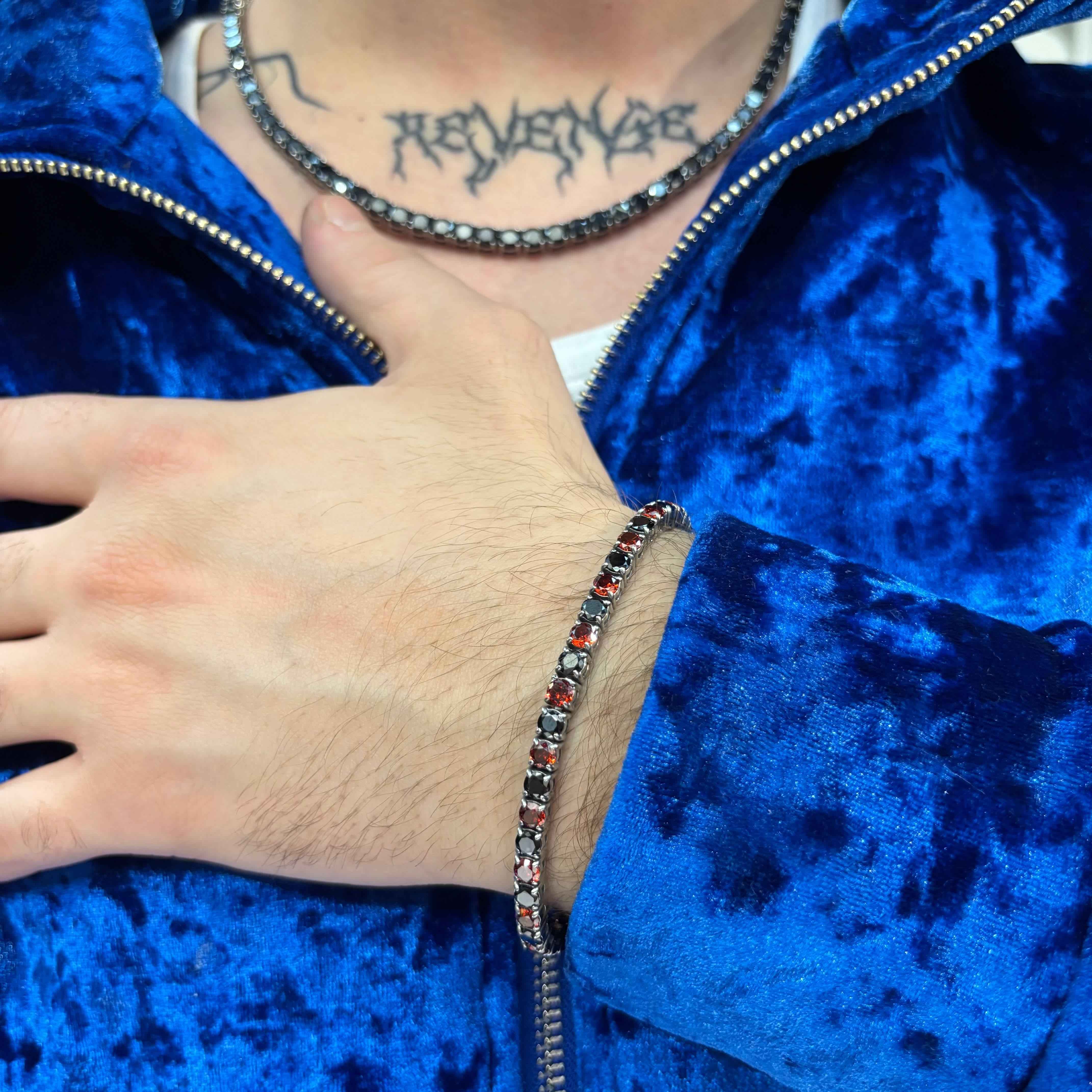 Bracciale Tennis Rosso Nero - Preziosi Milano