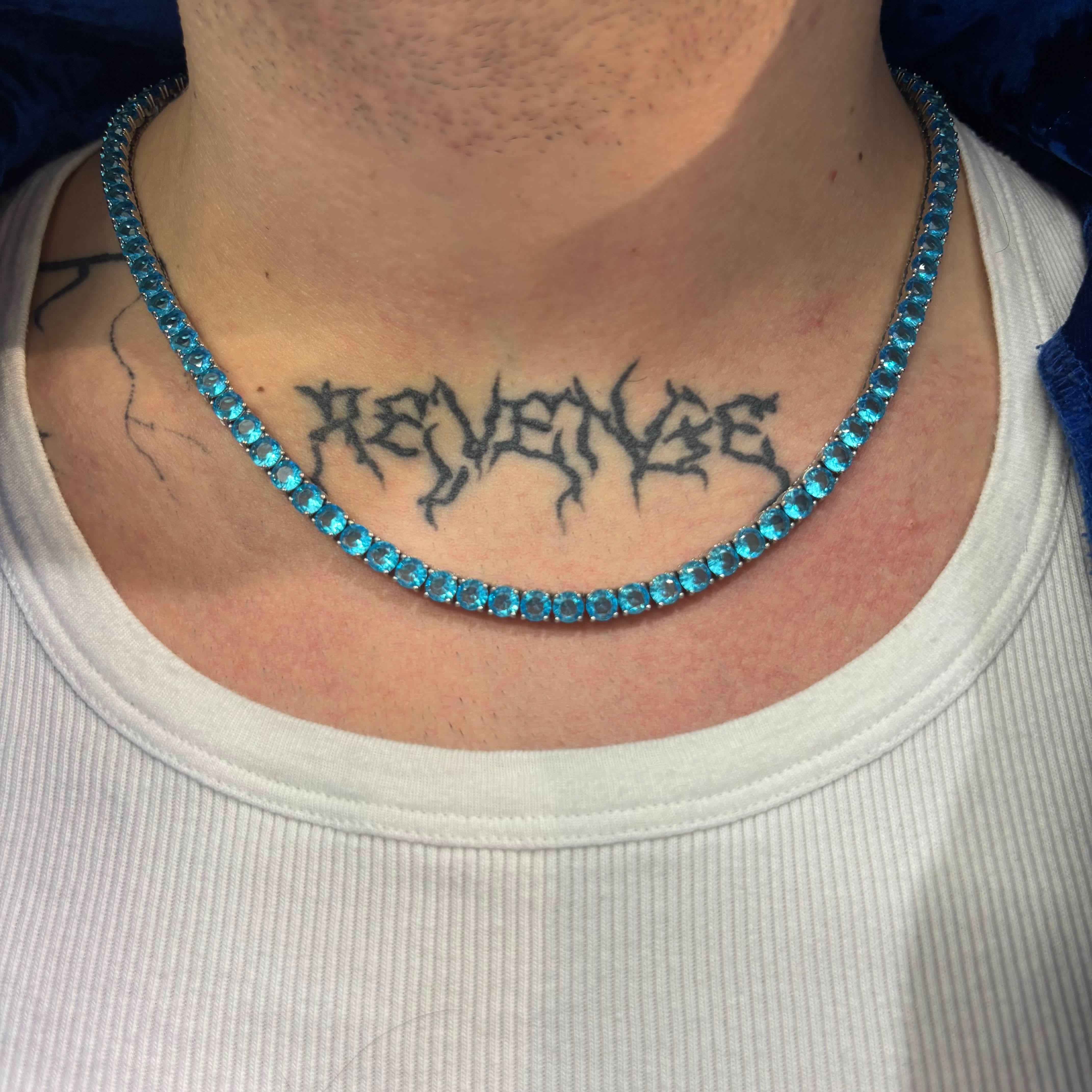 Collana Tennis Blu Azzurra Luxury Inox - Preziosi Milano