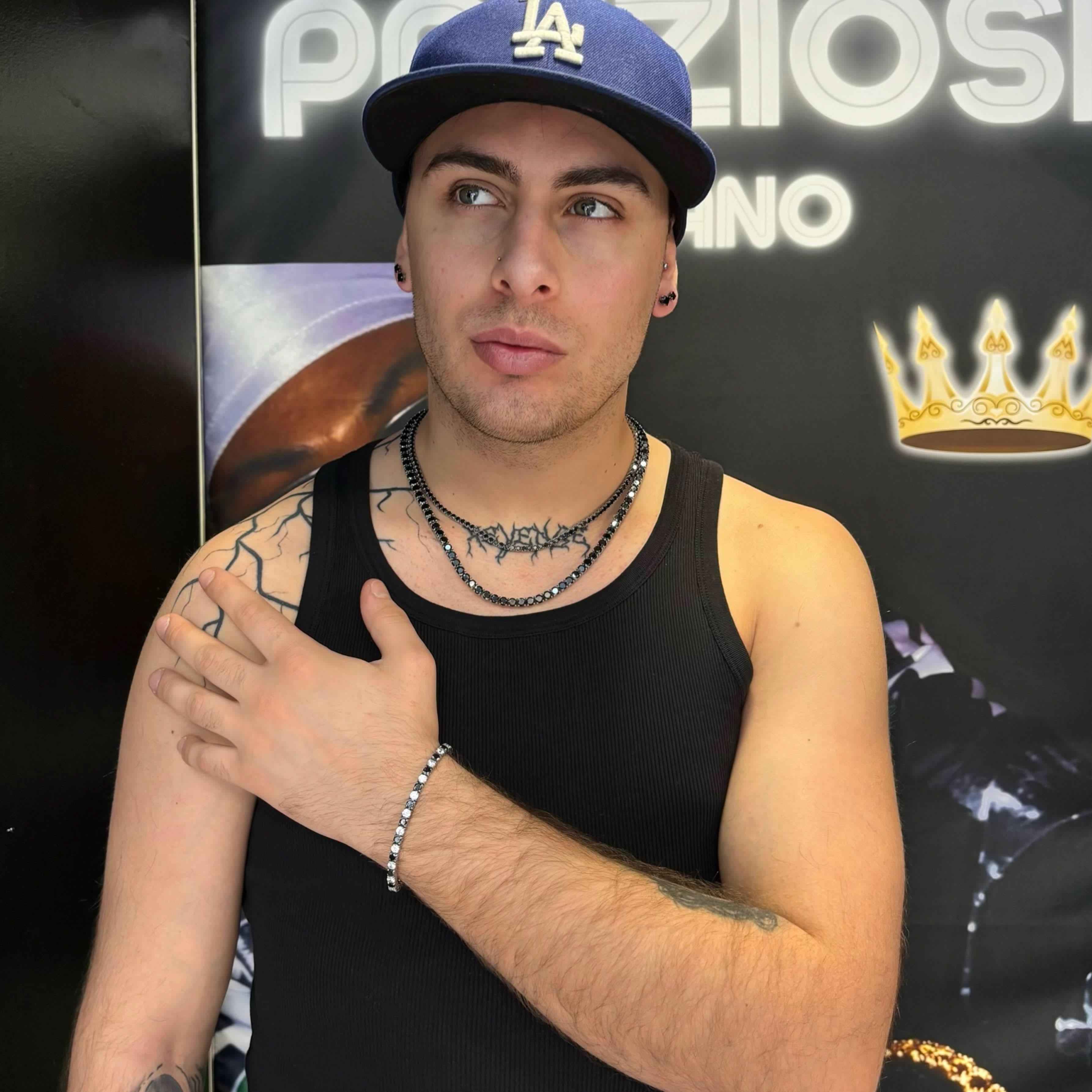 Bracciale Tennis Bianco Nero - Preziosi Milano