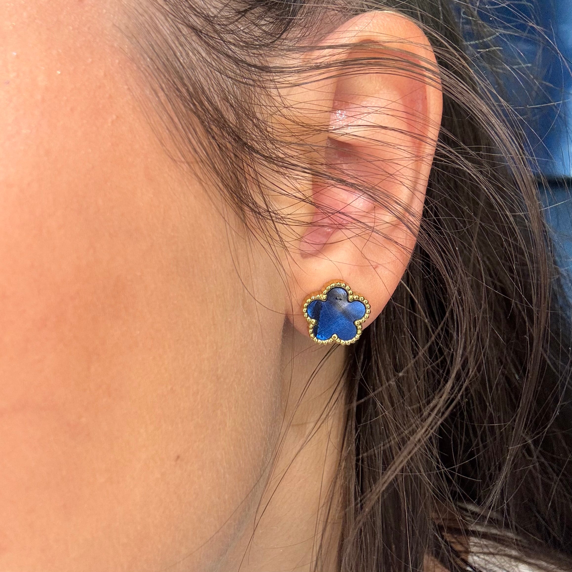 Orecchini Fiore Blu - Preziosi Milano
