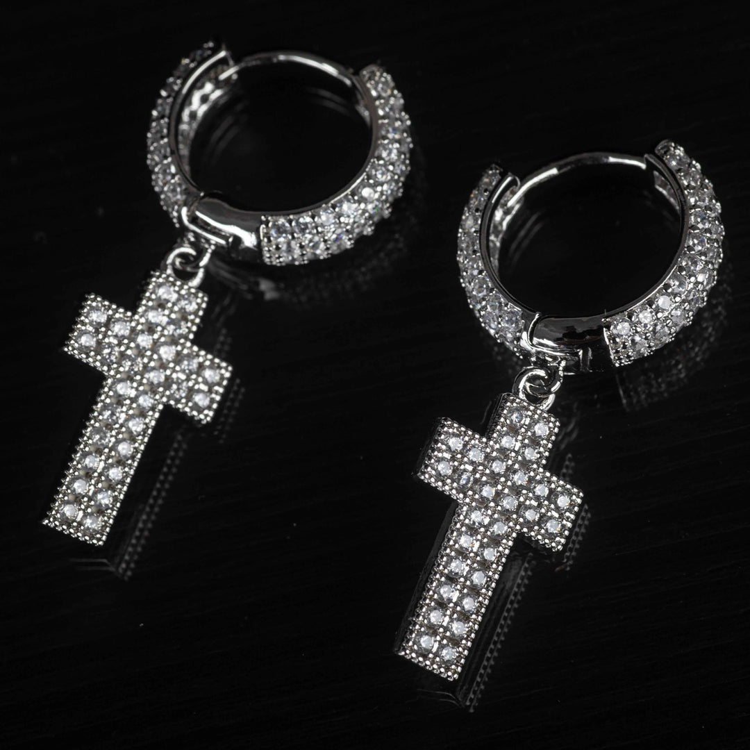 Orecchini Croce Luxury Rhodium - Preziosi Milano