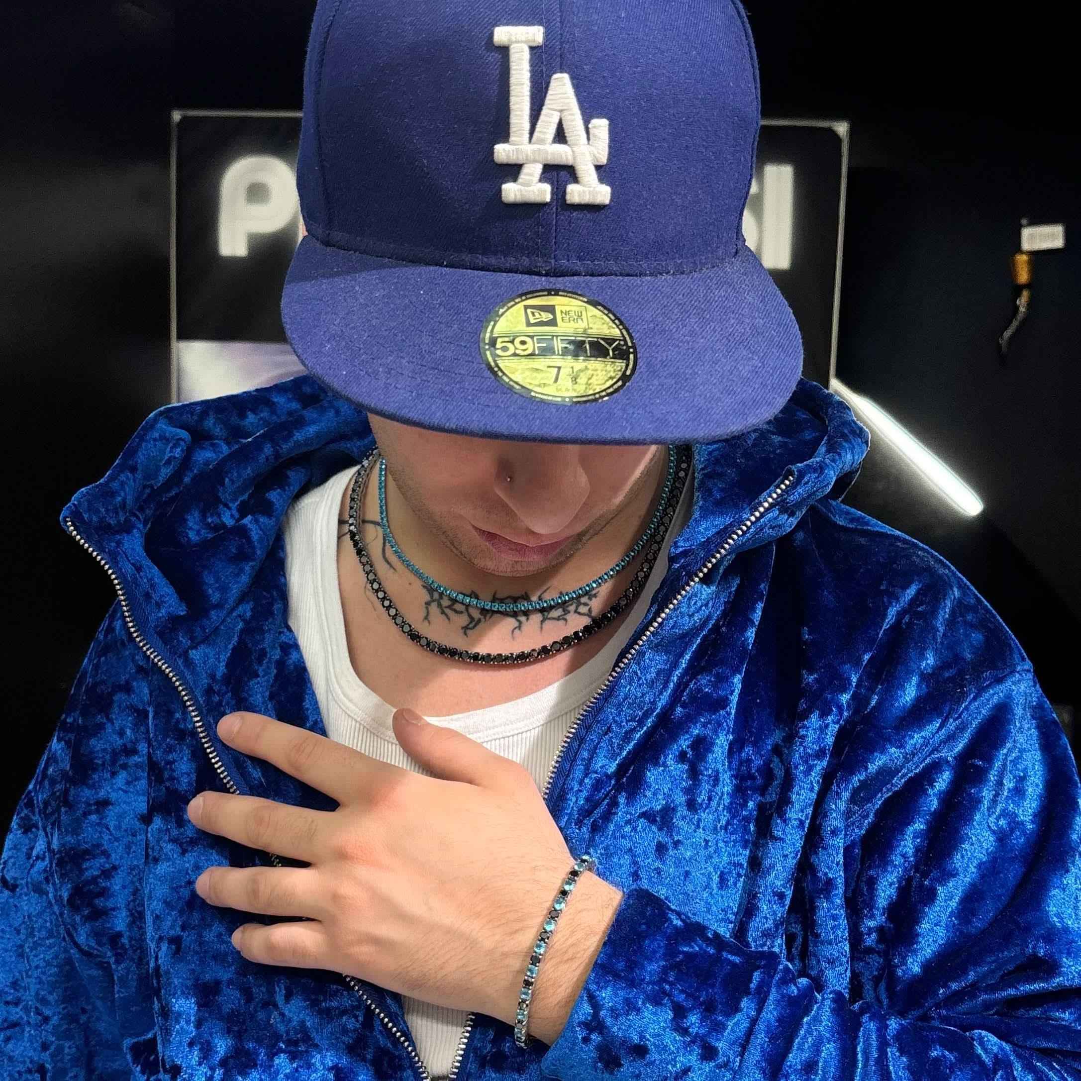 Bracciale Tennis Nero Azzurro - Preziosi Milano