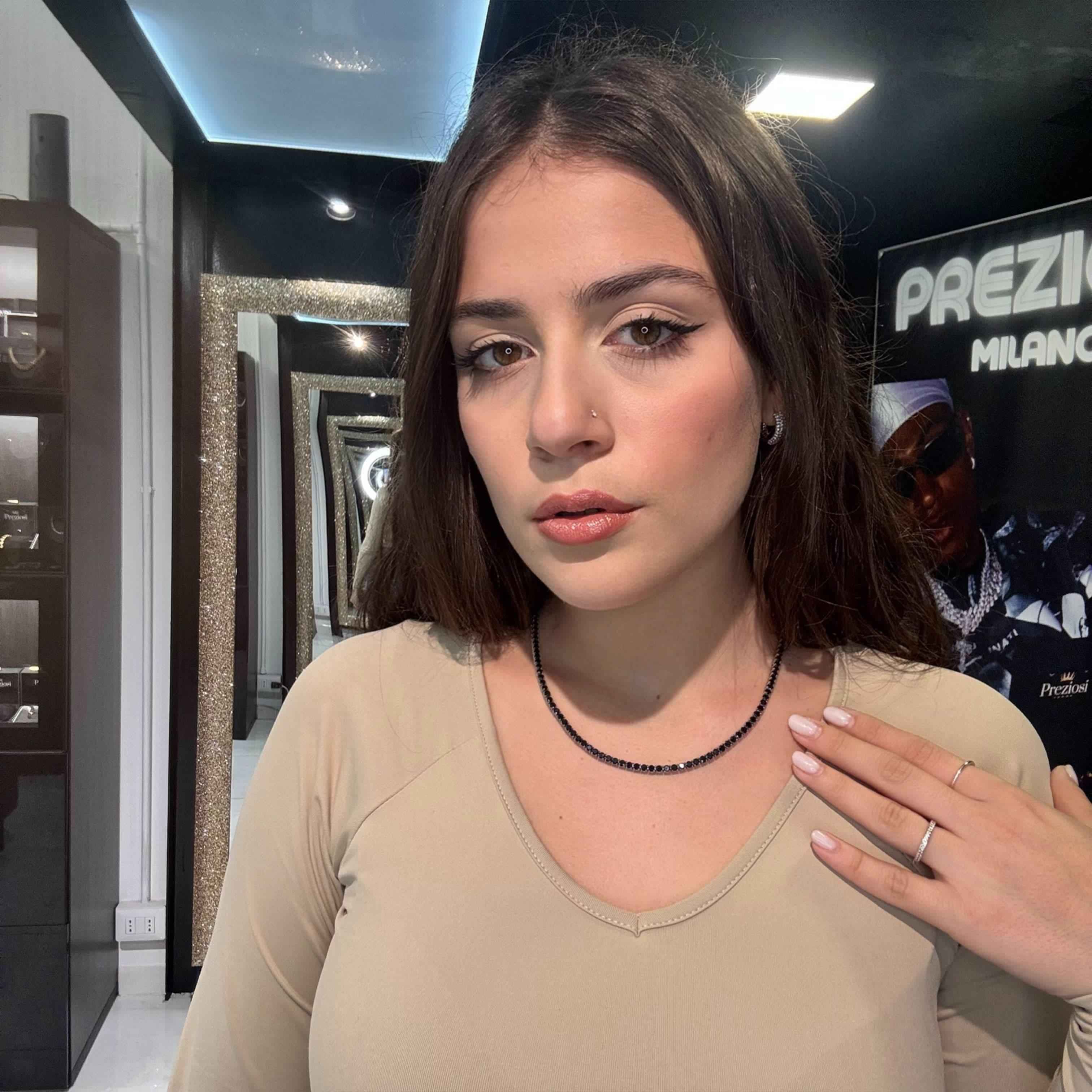 Collana Tennis Nera Luxury - Preziosi Milano