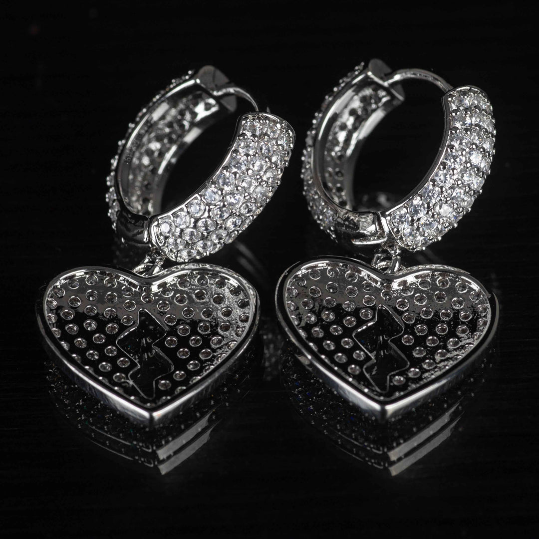 Orecchini Cuore Spezzato Luxury Rhodium in - Preziosi Milano