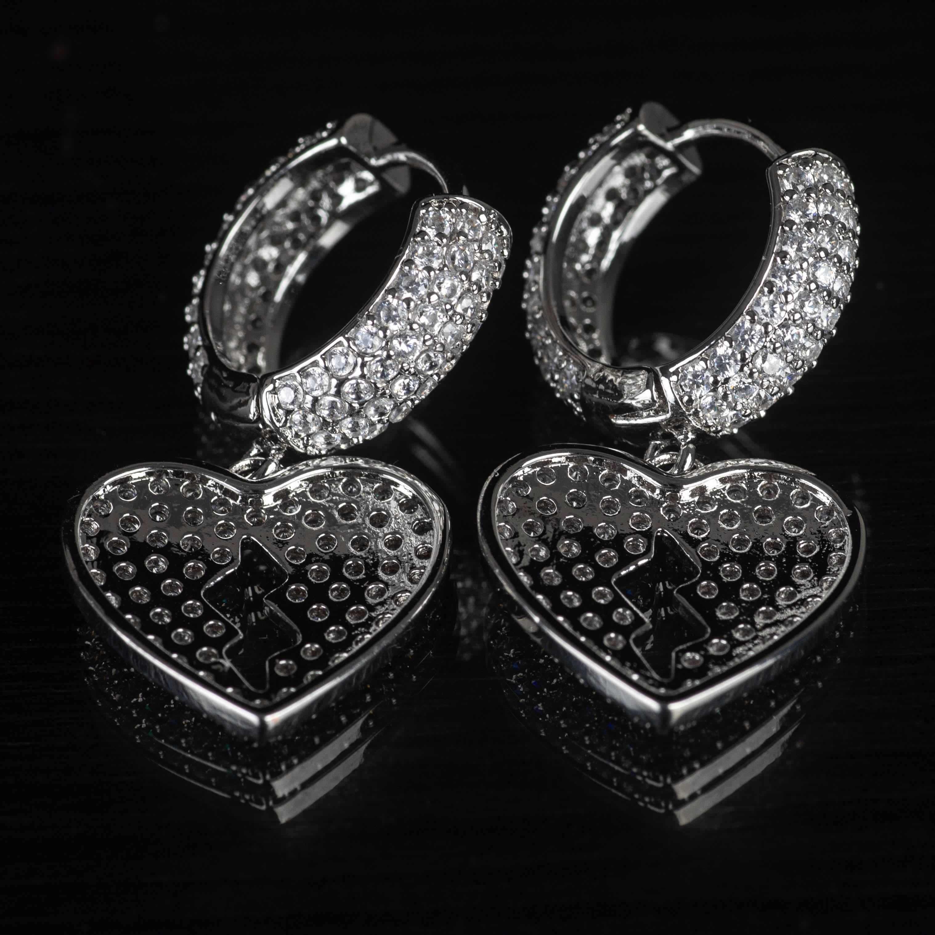 Orecchini Cuore Spezzato Luxury Rhodium in - Preziosi Milano