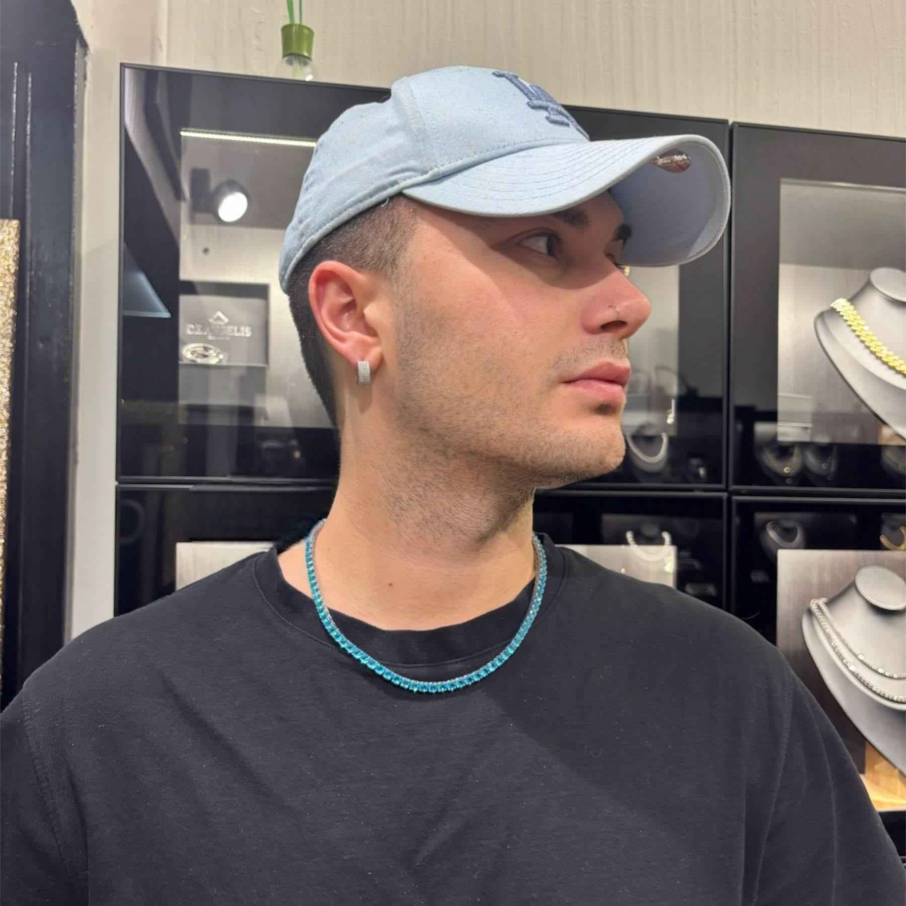 Collana Tennis Blu Azzurra Luxury Inox - Preziosi Milano