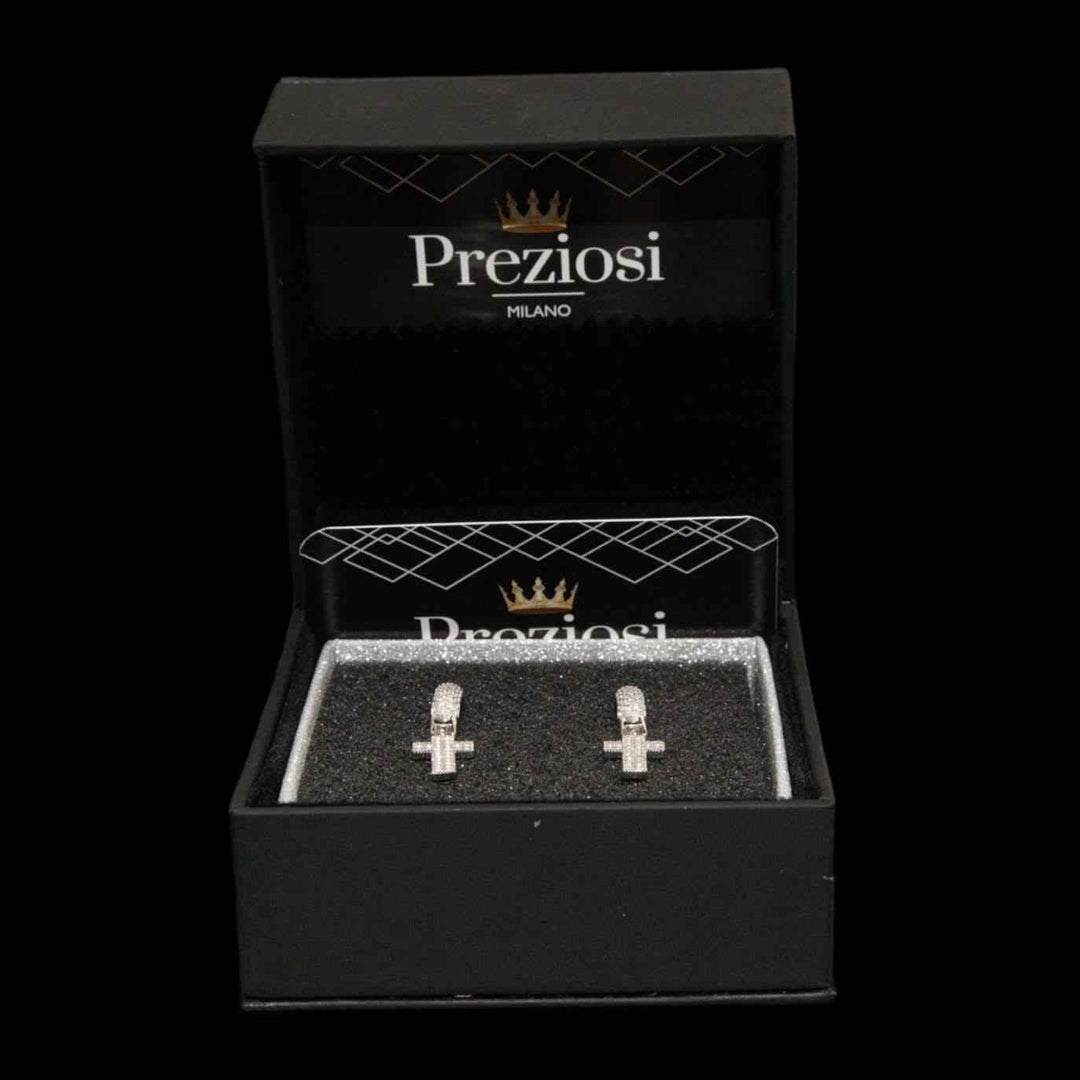 Orecchini Croce Luxury Rhodium - Preziosi Milano