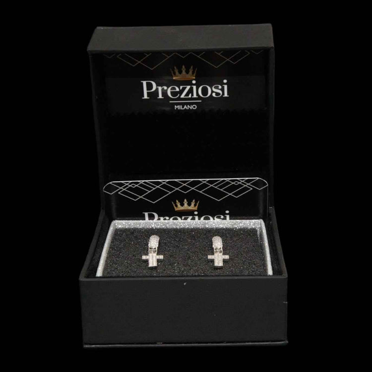 Orecchini Croce Luxury Rhodium - Preziosi Milano