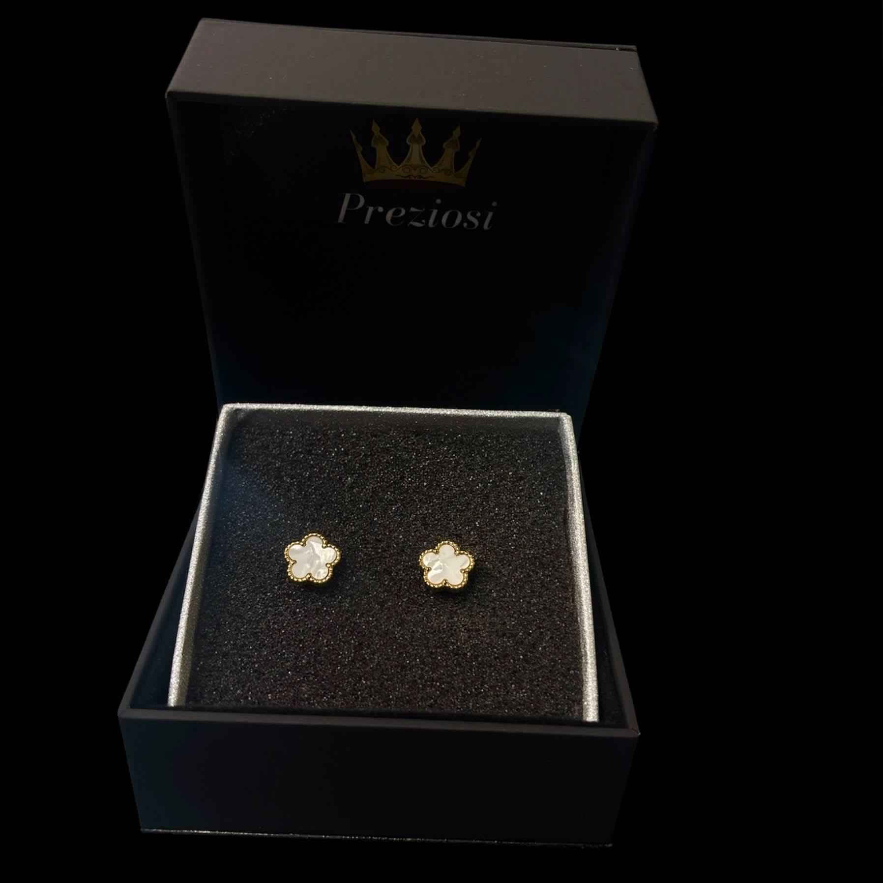 Orecchini Fiore Bianco - Preziosi Milano