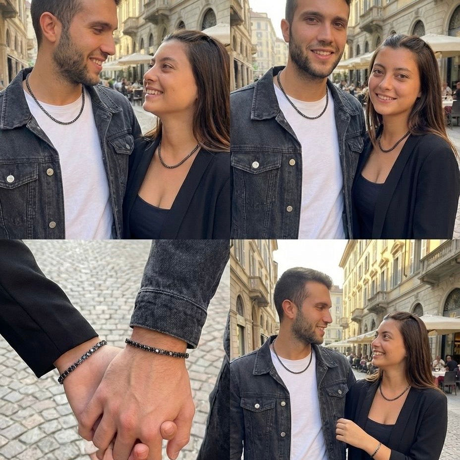 Collana Tennis Nera Luxury